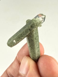 Natural Chlorite Quartz Crystal Cluster, 5g, Kharan District, Pakistan