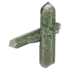Sculpture en cristal de quartz chlorite jumeau, spécimen de 6 g provenant du Pakistan