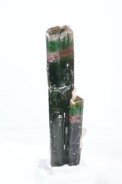 Natural Sculpture Of Bicolor Tourmaline Crystals Specimen From Afghanistan