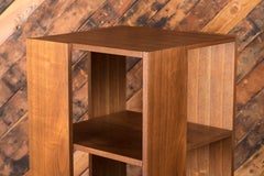 Midcentury Danish Walnut Revolving Bookshelf, Fits Records Too