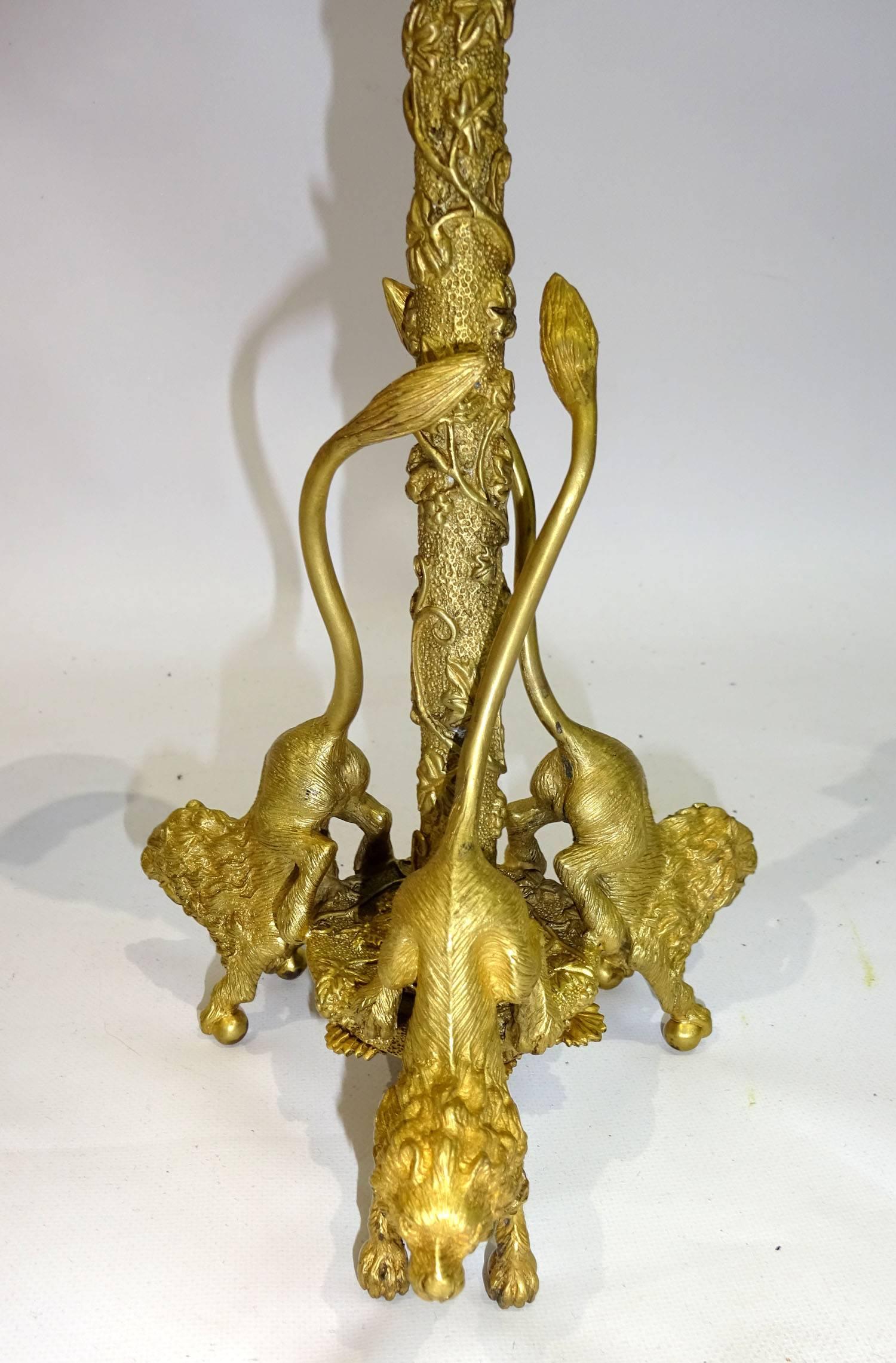 Pair of 20th Century French Gilt Bronze Figural Candlesticks For Sale 4