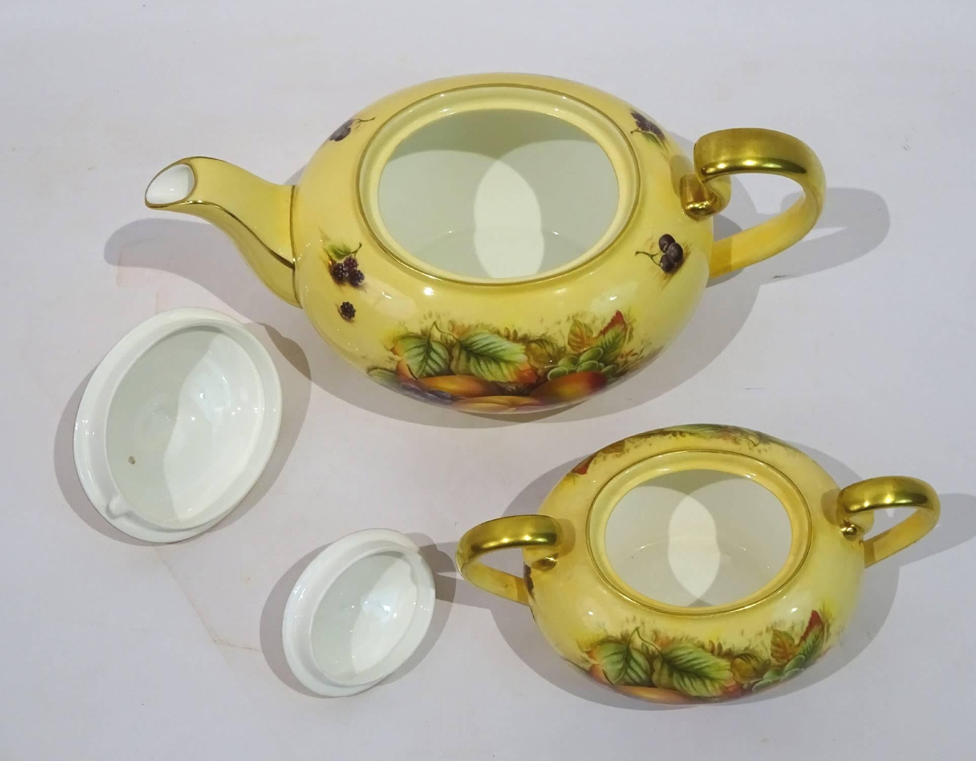 20th Century Orchard Gold China Tea/Dessert Service by John Aynsley For Sale 2