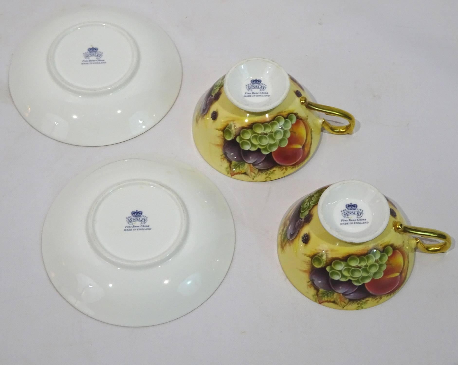 20th Century Orchard Gold China Tea/Dessert Service by John Aynsley For Sale 4