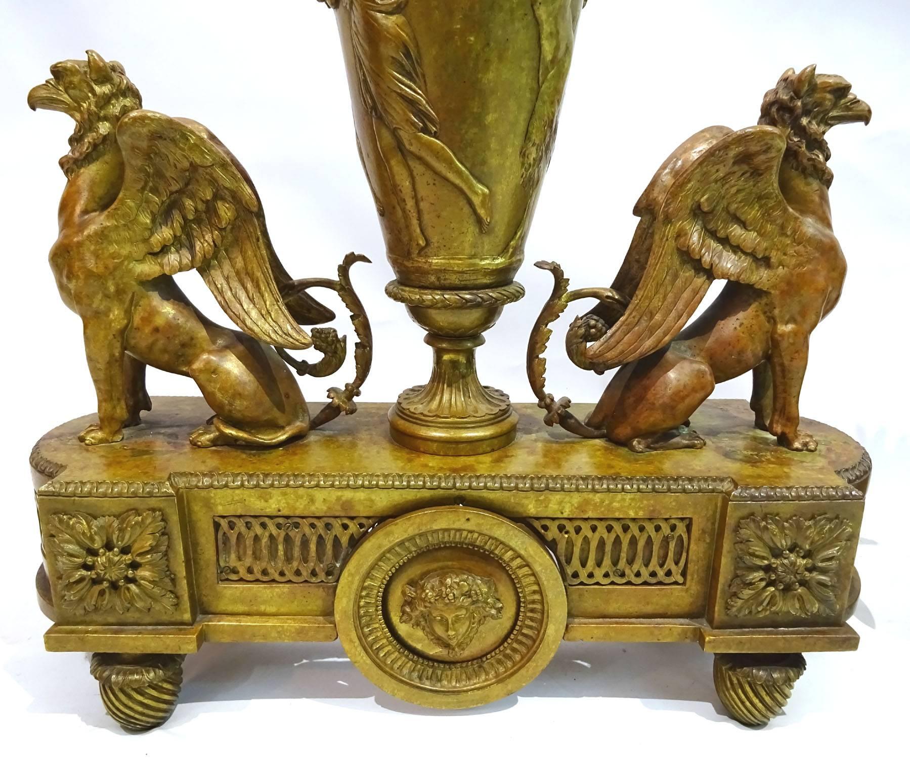 Pair of 19th Century Louis XIV Style Andirons Attributed to Barbedienne In Excellent Condition For Sale In Dallas, TX