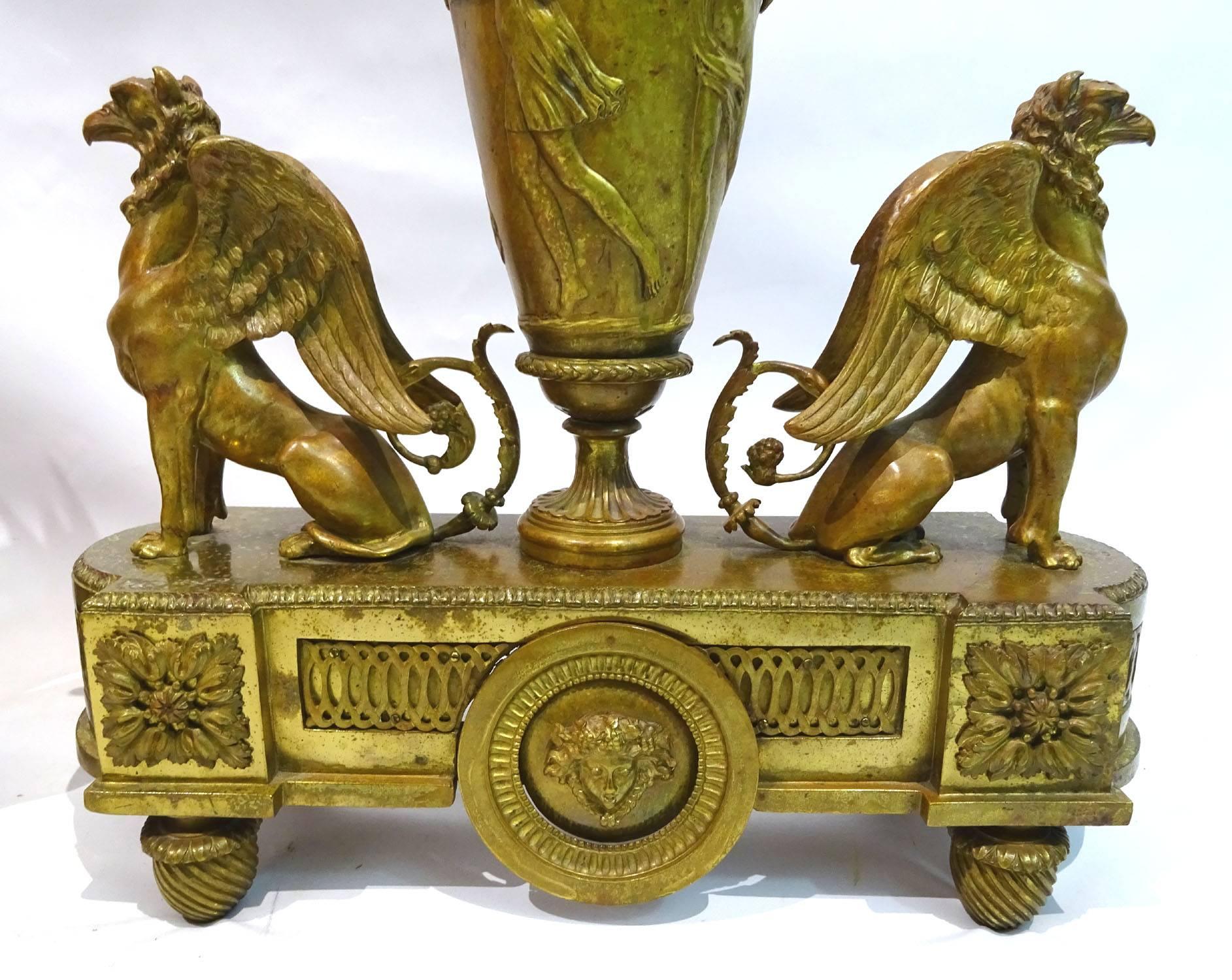 Pair of 19th Century Louis XIV Style Andirons Attributed to Barbedienne For Sale 2