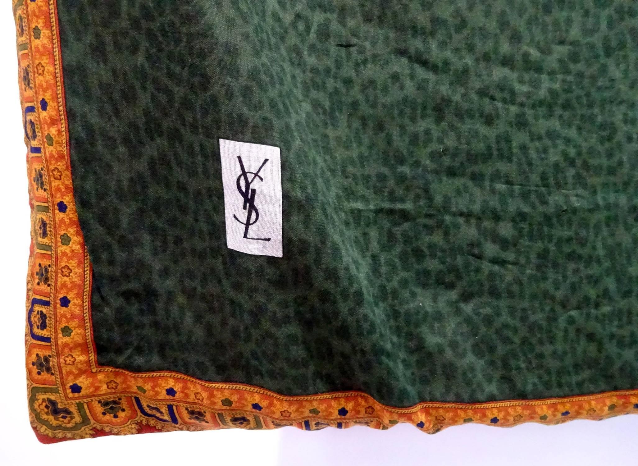 Late 20th Century Cashmere-Lined Yves Saint Laurent Silk Throw 4