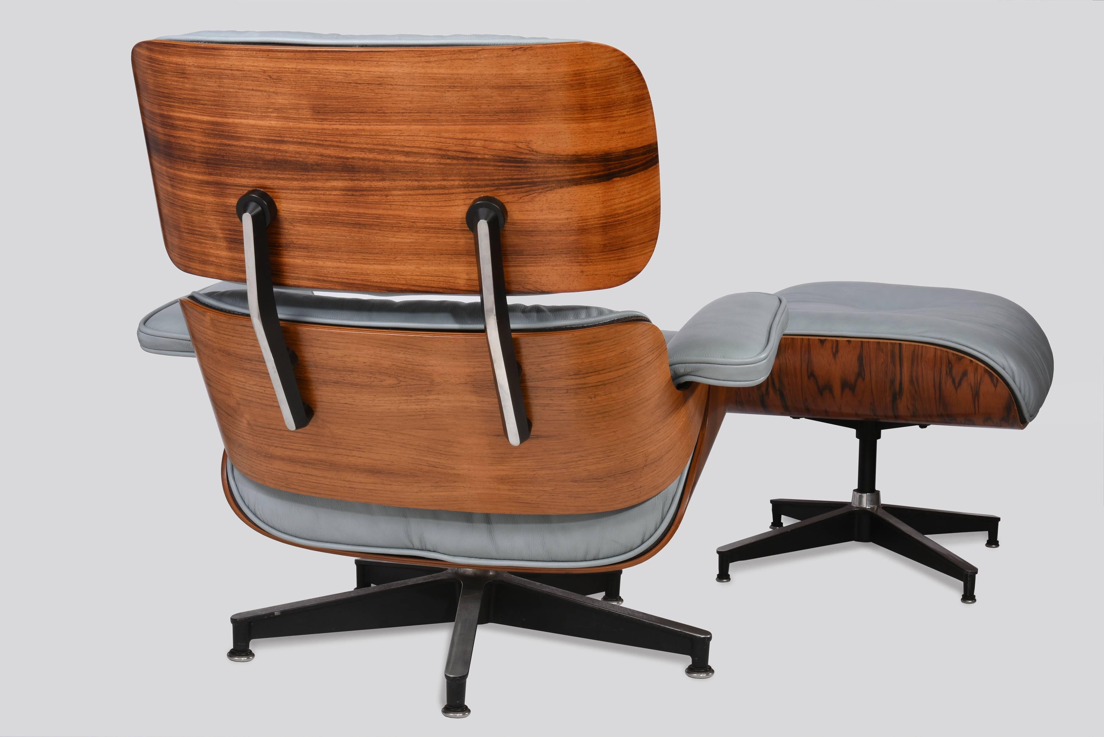 Mid-Century Modern Rosewood Eames Chair, Model 670 and Ottoman, Model 671