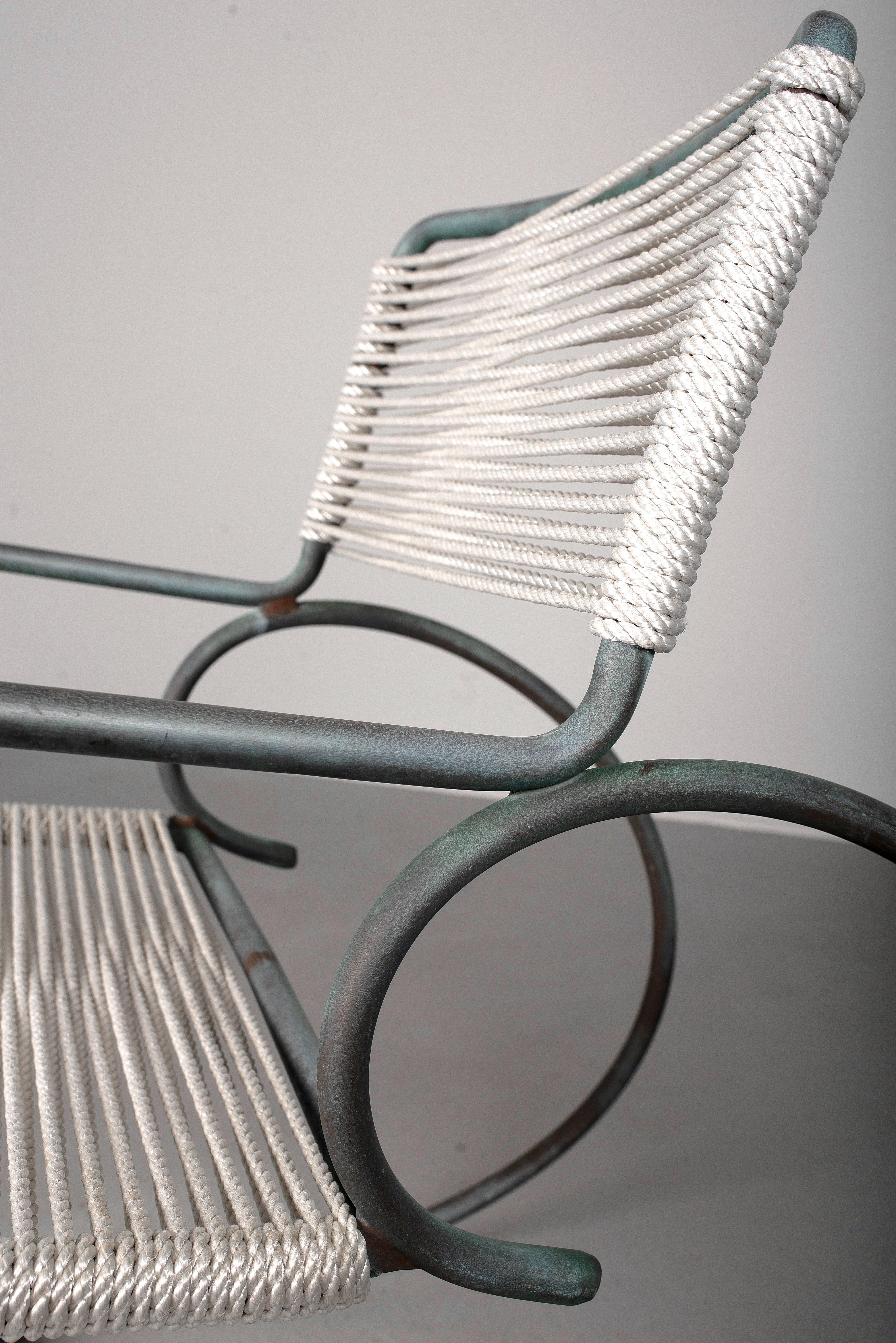 Mid-Century Modern Walter Lamb Bronze Rocking Chair, Model C-5701