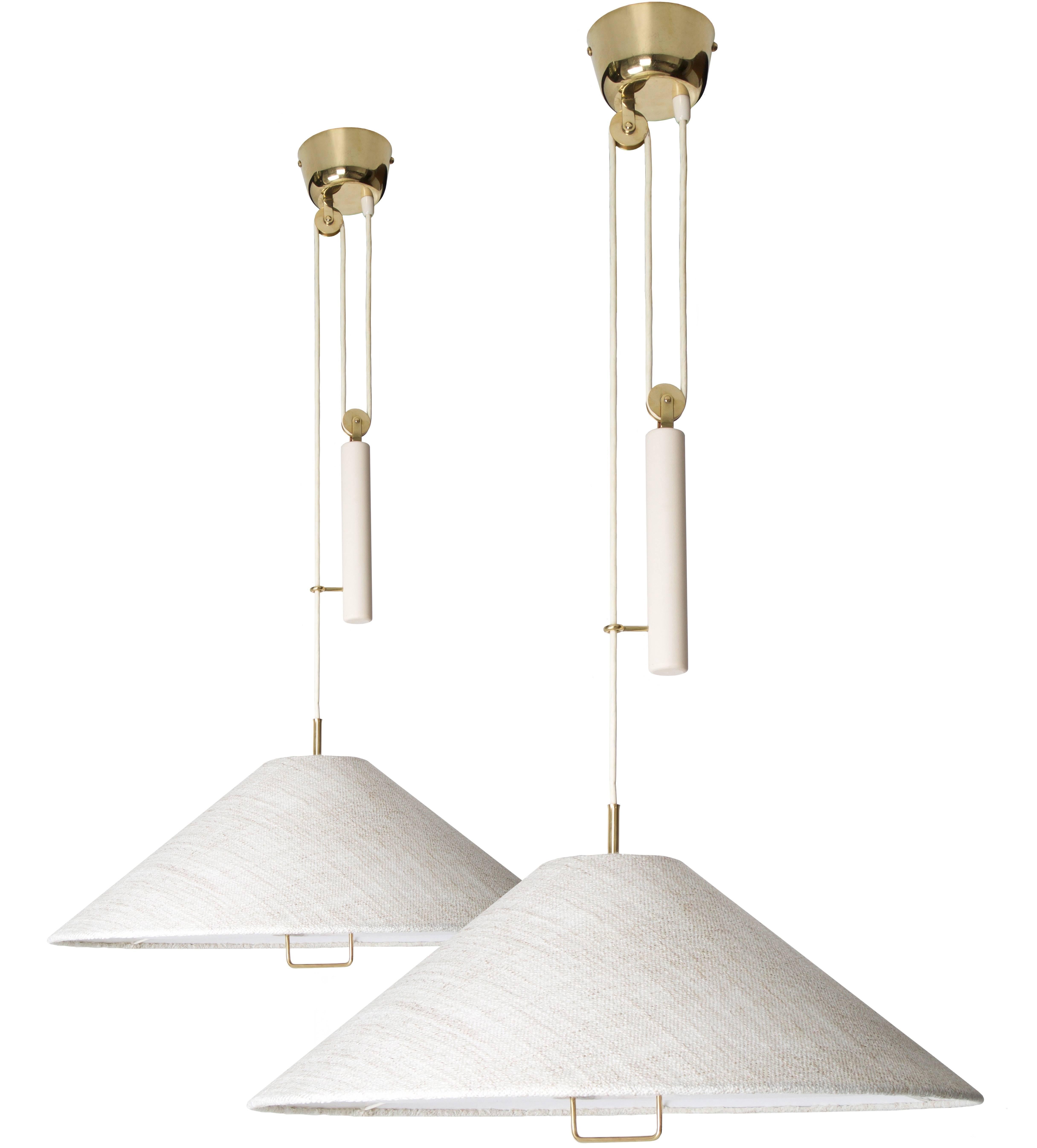 Paavo Tynell Pair of Counter Balance Lamps, Model A 1998, Taito Oy, 1940s