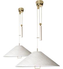 Paavo Tynell Pair of Counter Balance Lamps, Model A 1998, Taito Oy, 1940s