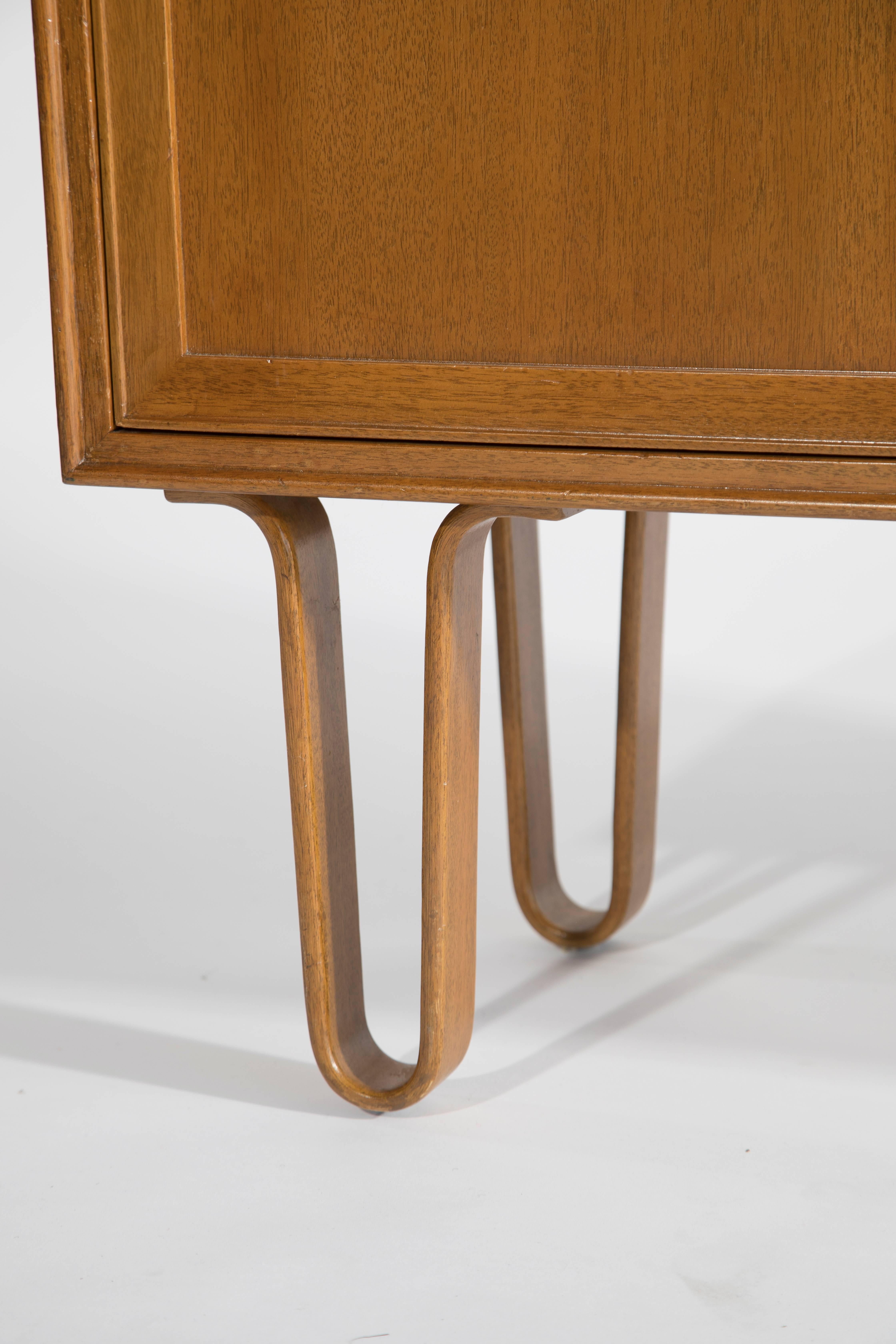 Bleached Edward Wormley for Dunbar Cabinet on Hairpin Legs, Model 4604, 1940s