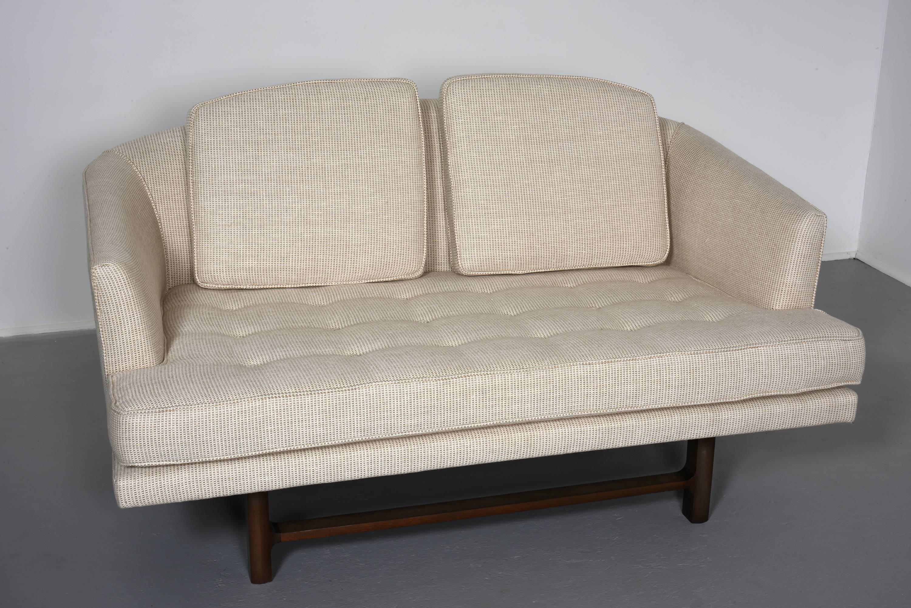 Edward Wormley for Dunbar Settee with Mahogany Base, 1950s 2