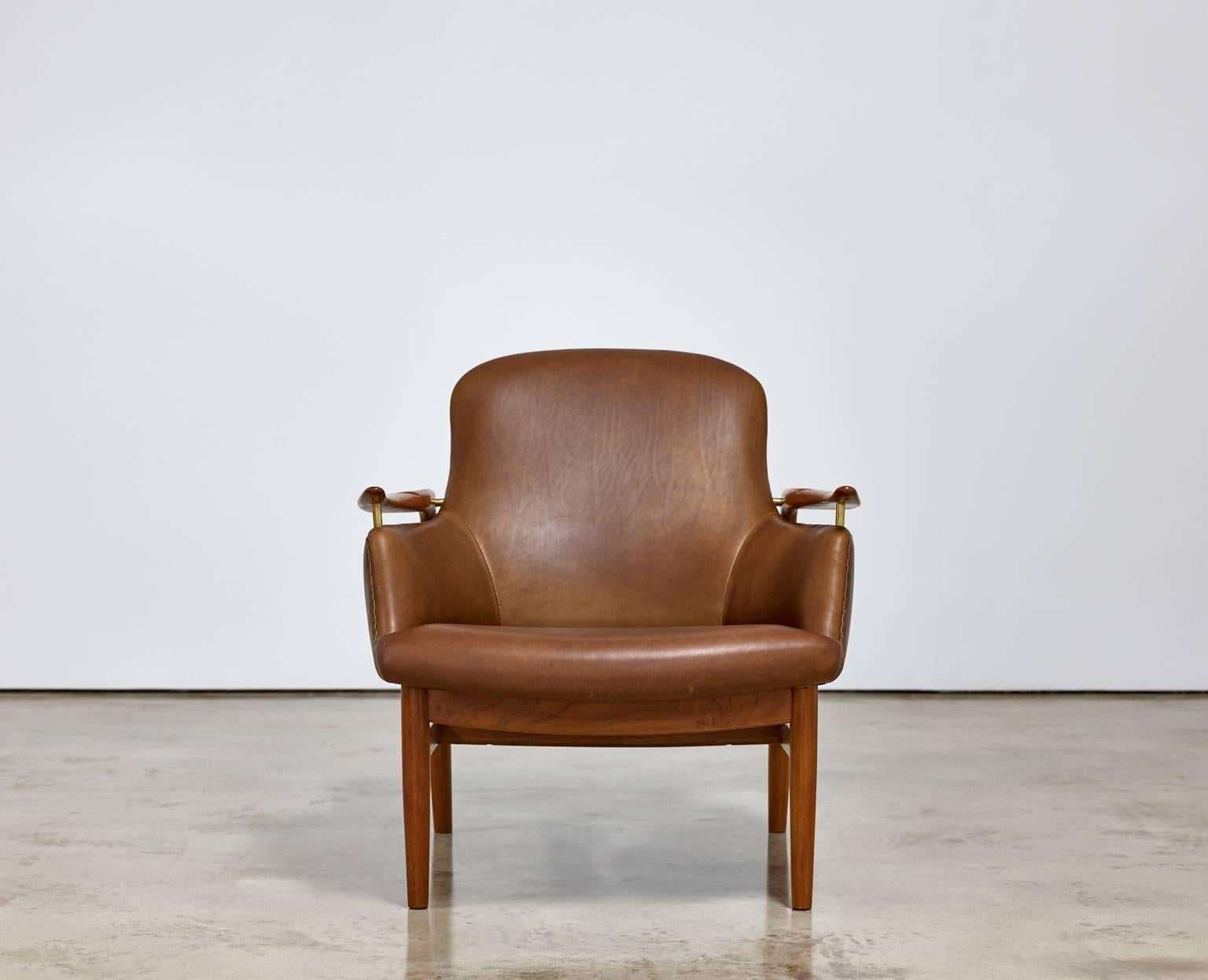 Finn Juhl Pair of Armchairs by Niels Vodder, Model NV53 in Leather, 1950s 2