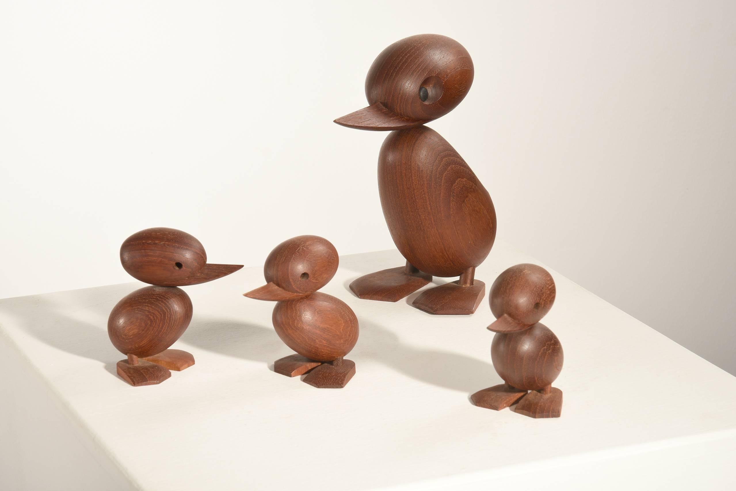 Scandinavian Modern Hans Bolling Teak Ducks, 1950s