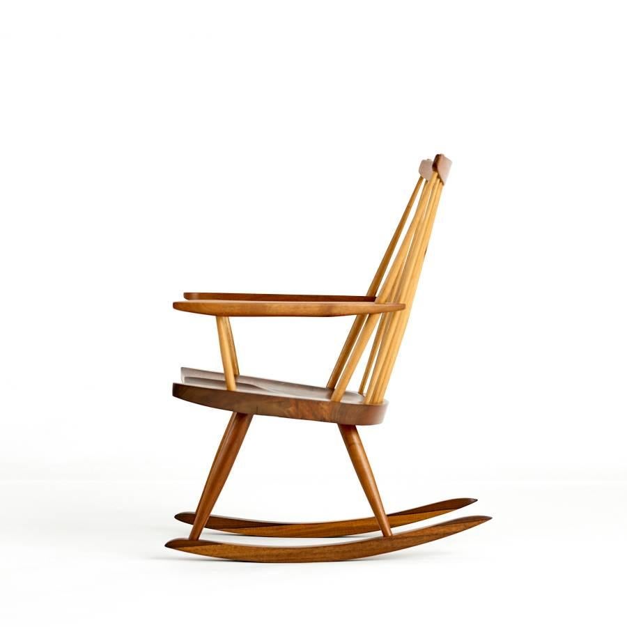 American George Nakashima Single Board Rocking Armchair