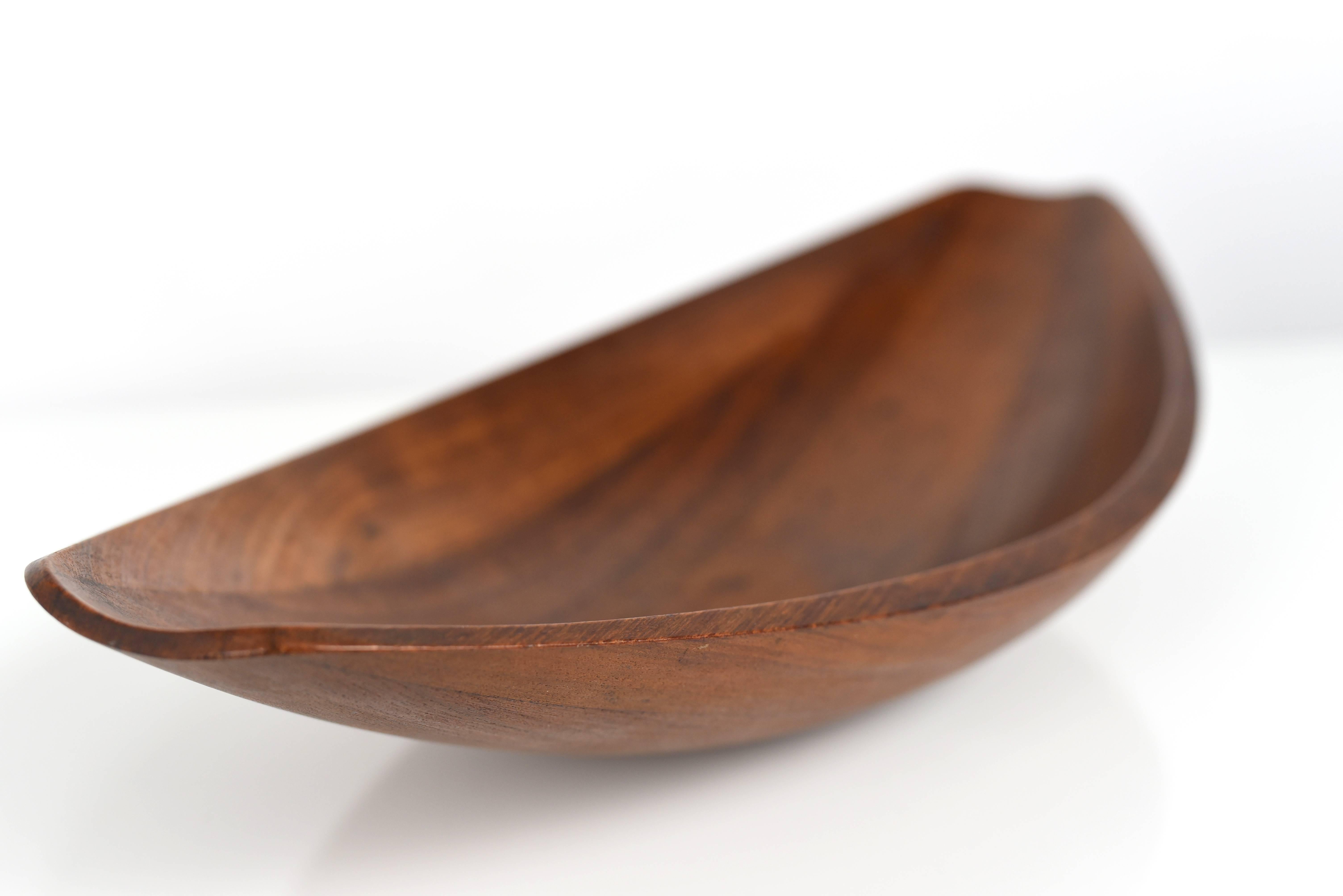 Danish Jens H Quistgaard Canoe Bowl by Dansk, First Generation with Early Markings