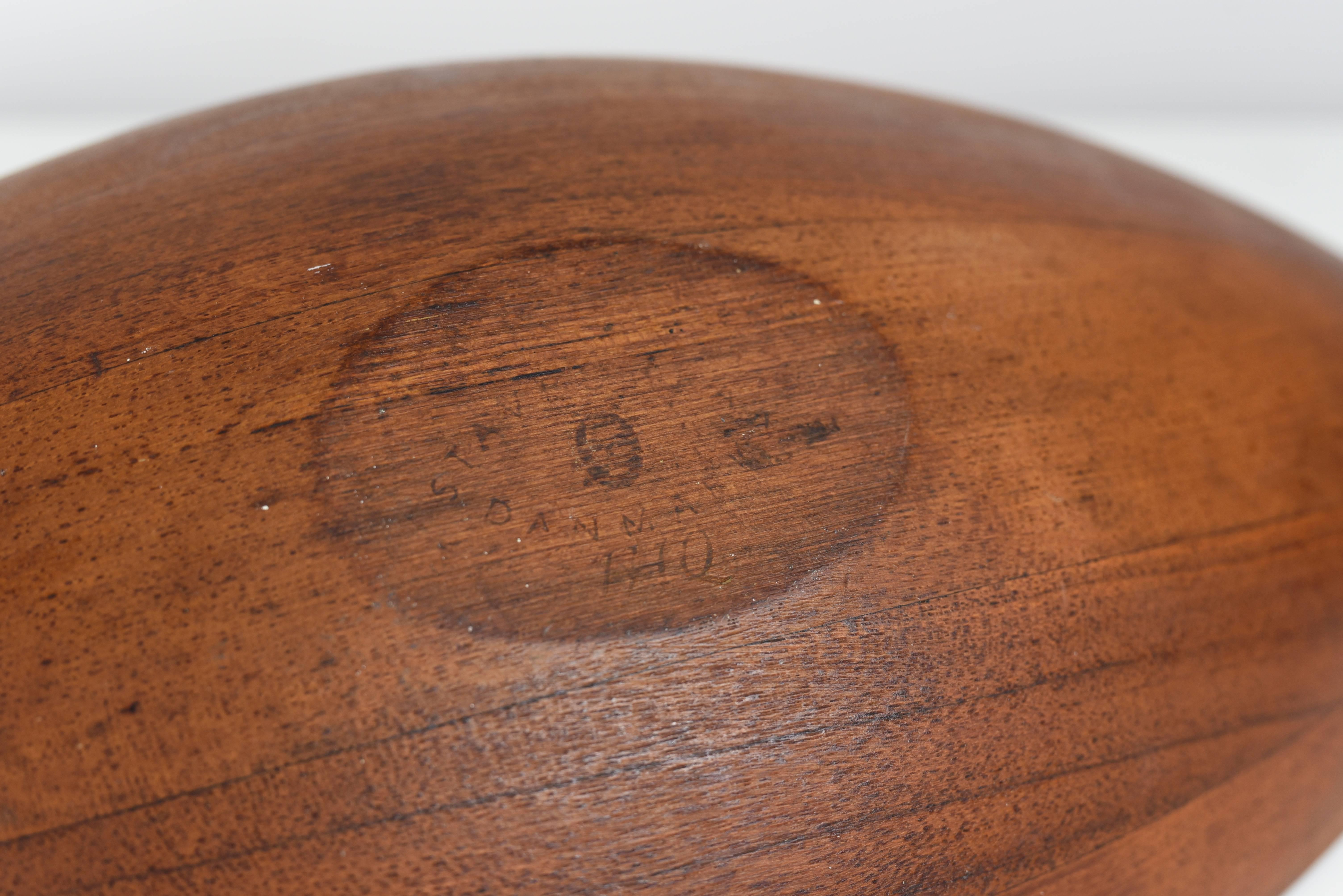 Mid-20th Century Jens H Quistgaard Canoe Bowl by Dansk, First Generation with Early Markings