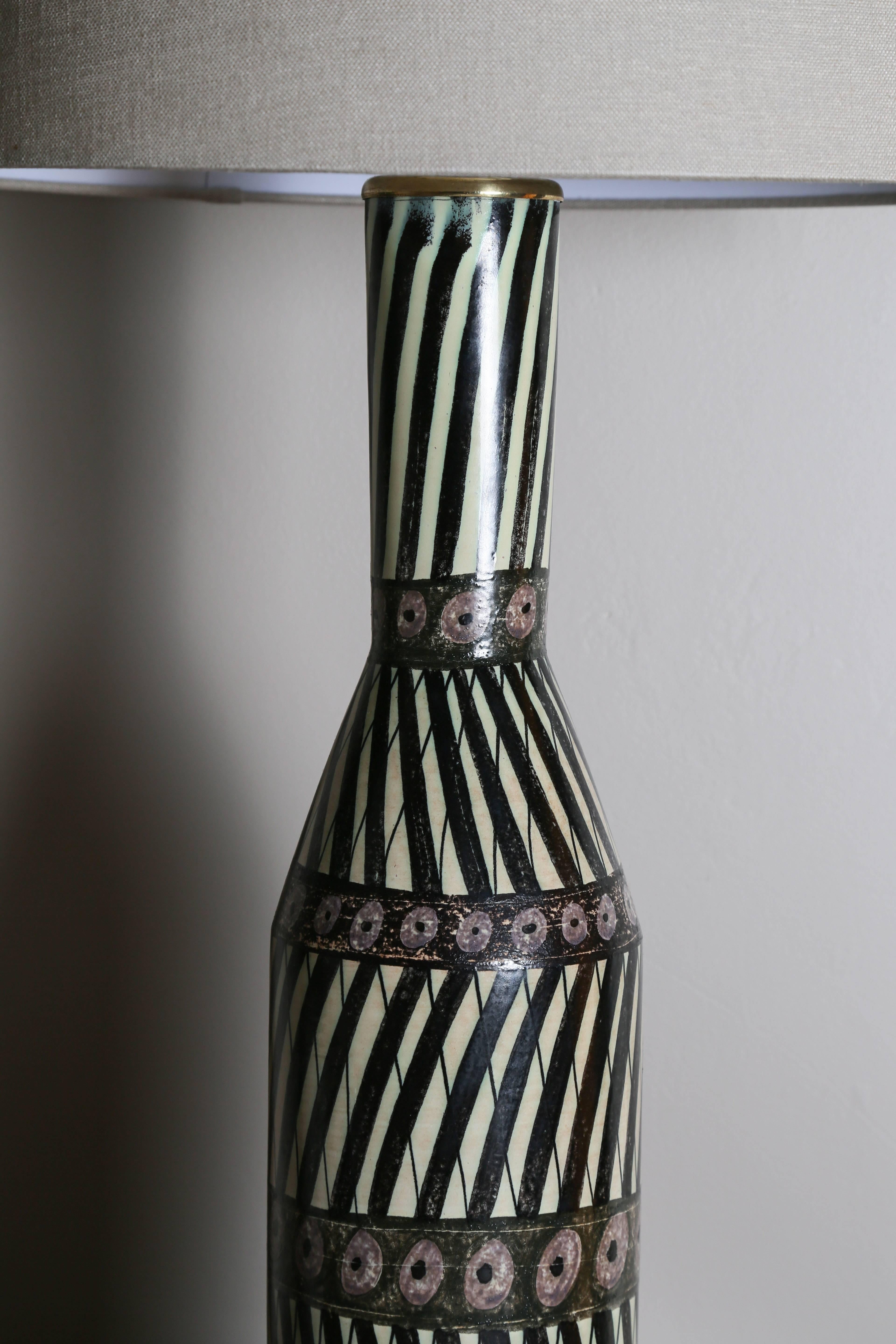 Ceramic Table Lamp Carl-Harry Stålhane & Aune Laukkanen, Large Example, 1955 In Excellent Condition In Houston, TX