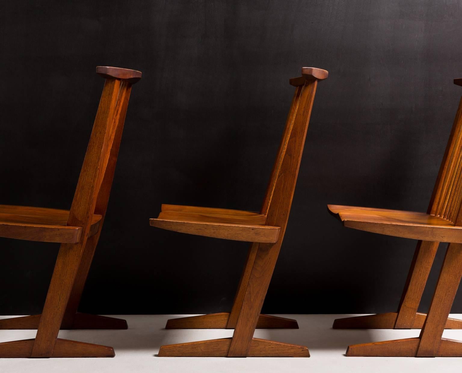 Mid-Century Modern George Nakashima Conoid Dining Chairs, circa 1969