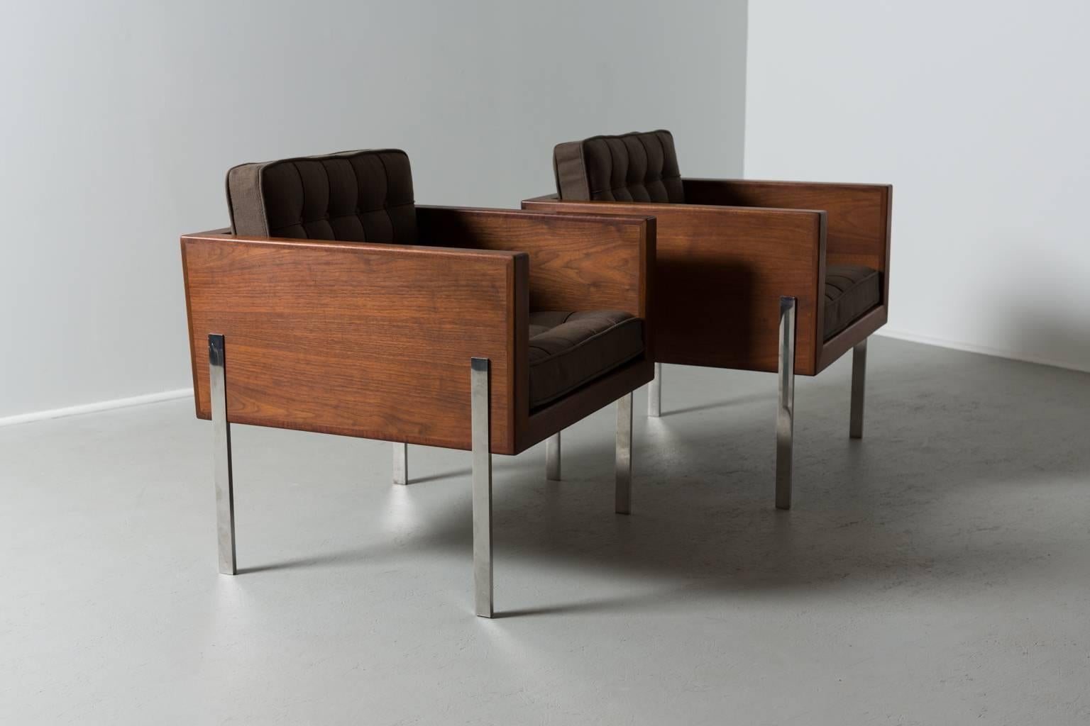 Mid-Century Modern Pair of Harvey Probber Cube Chairs, 1960s