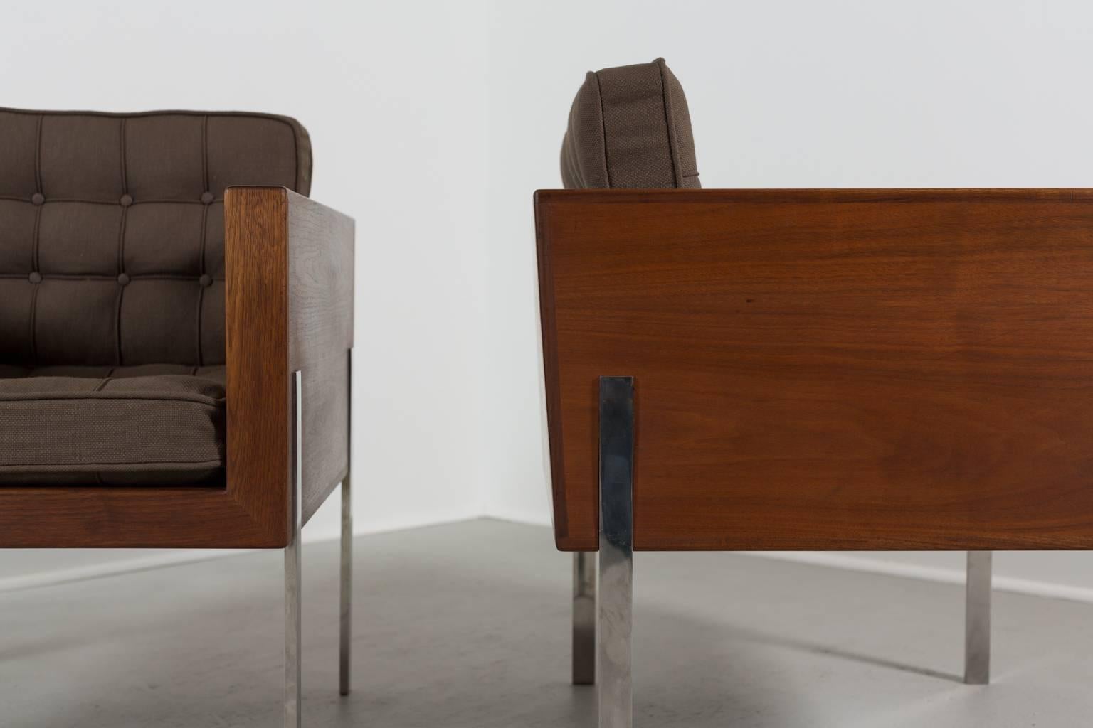 Polished Pair of Harvey Probber Cube Chairs, 1960s