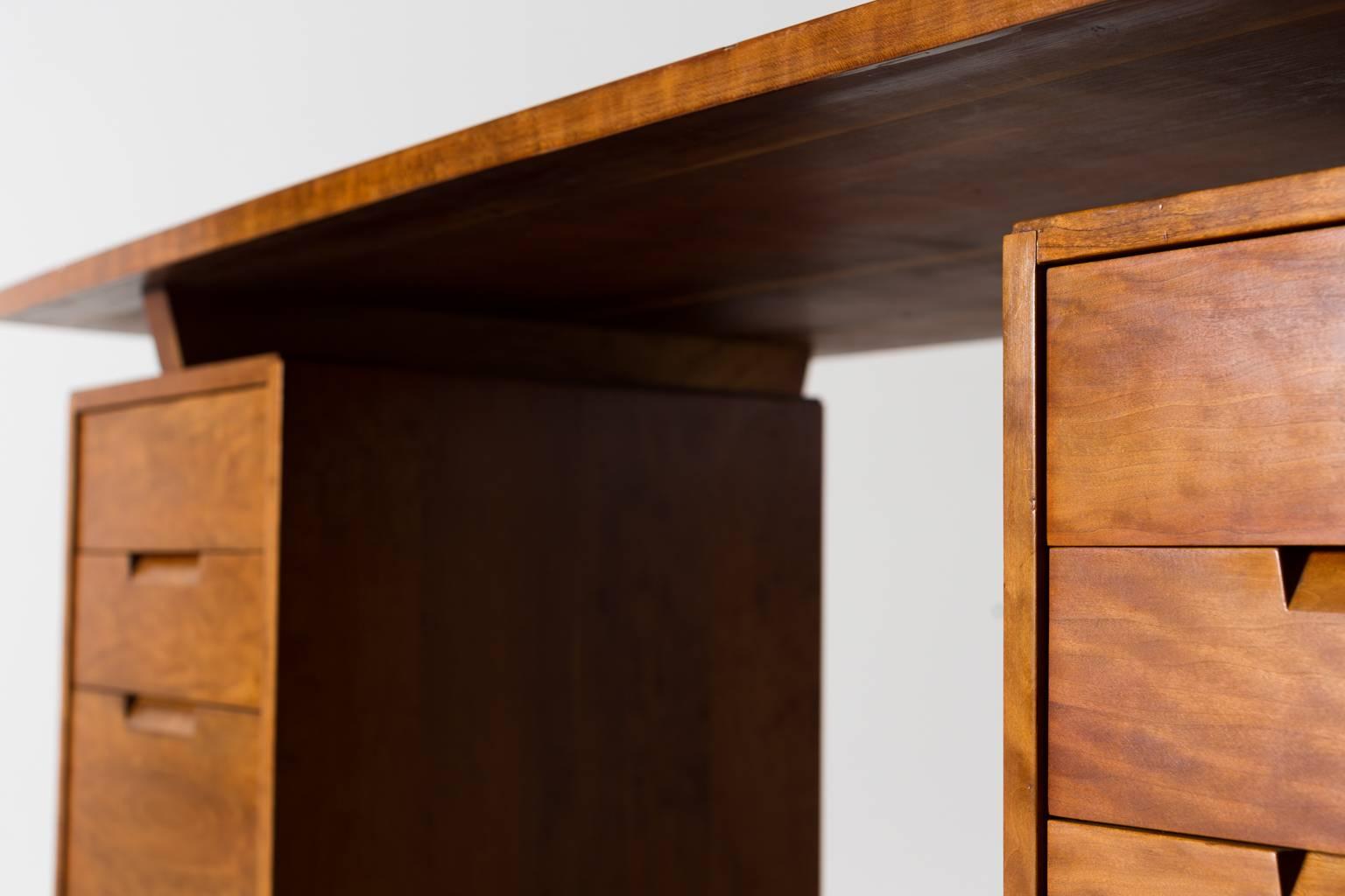 Cherry George Nakashima Double Pedestal Desk