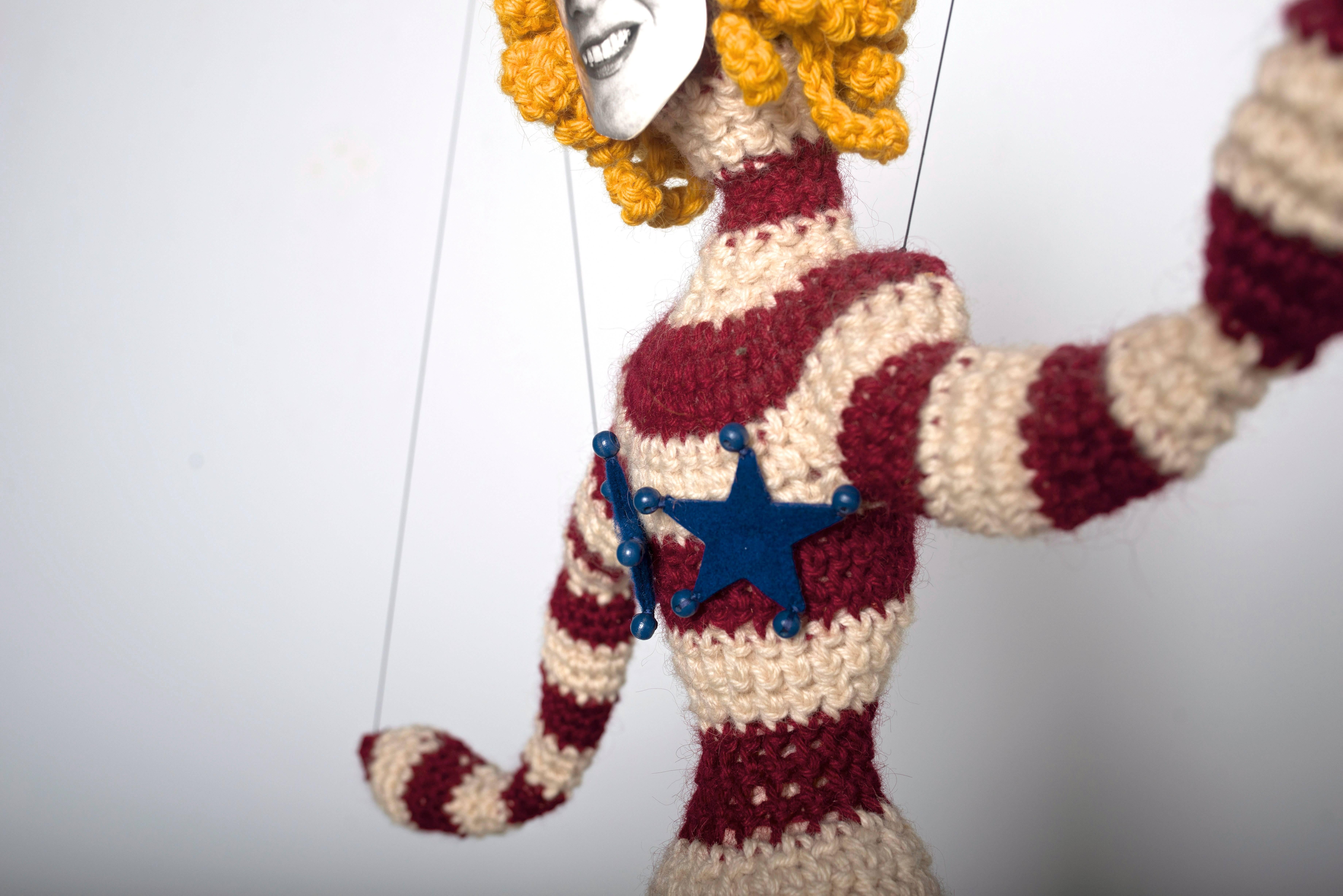 Mid-Century Modern Jane Knight Marionette, Face of the Artist, 1970