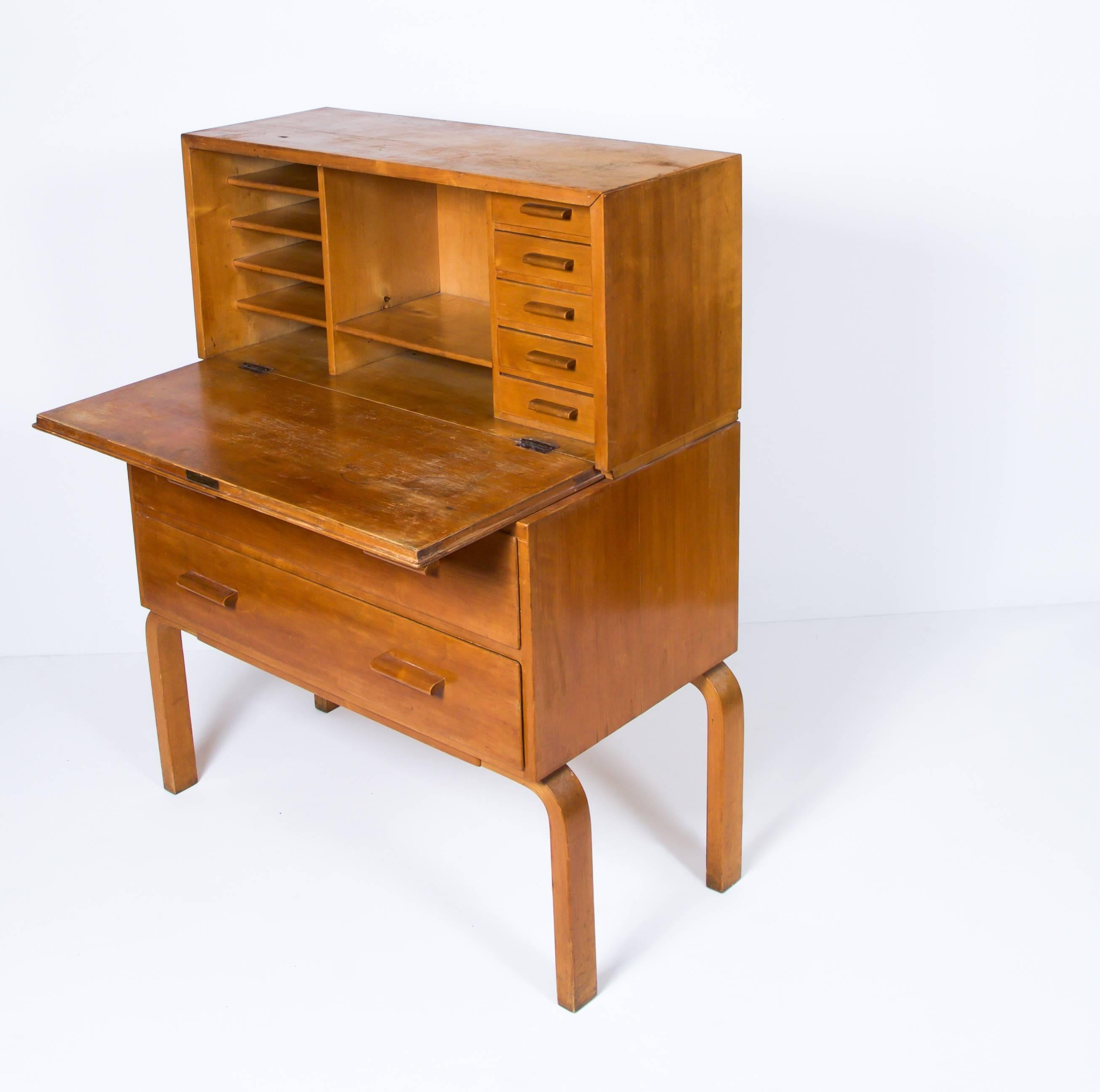 Scandinavian Modern Early Alvar Aalto Secretary, Model 802, 1930s