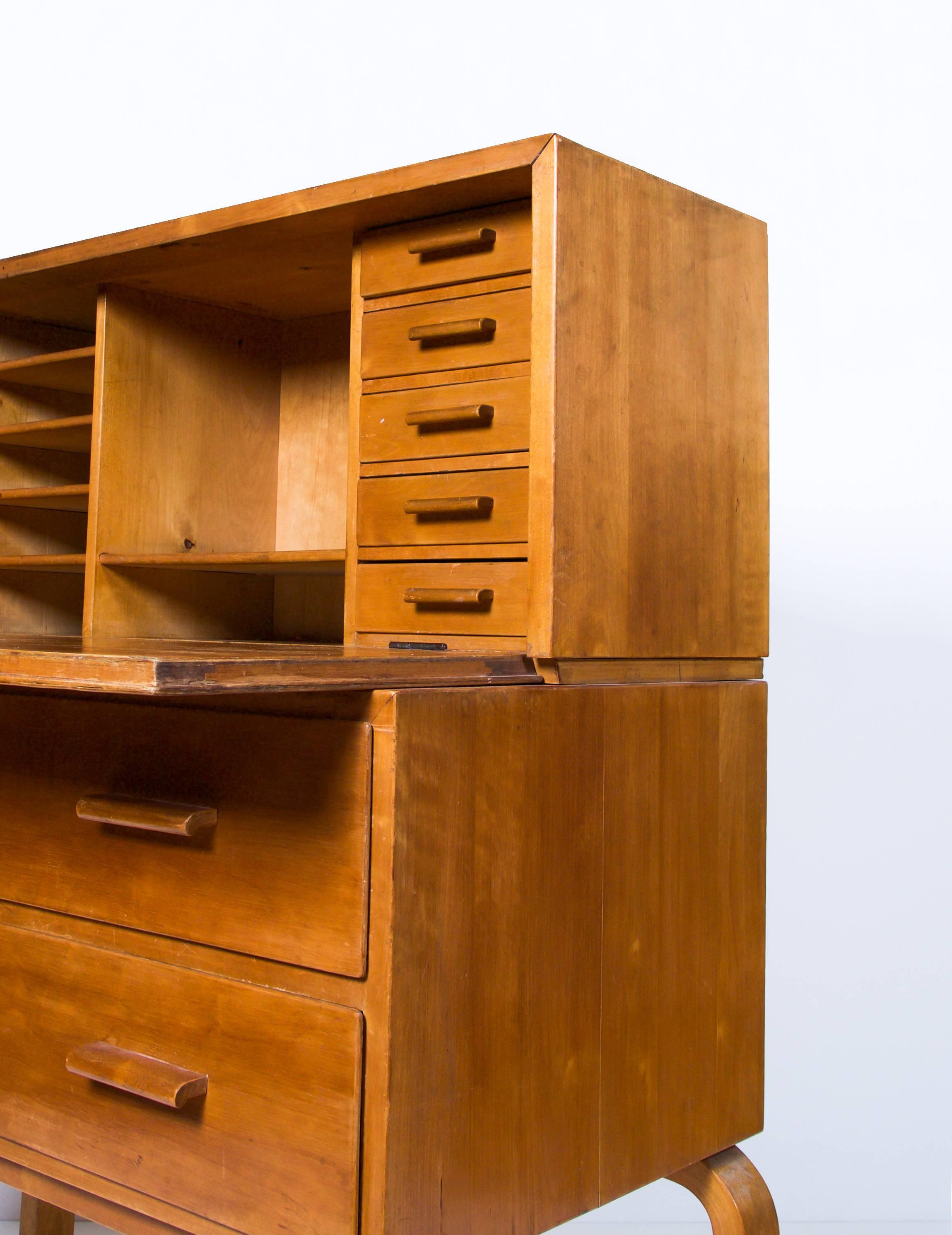 Finnish Early Alvar Aalto Secretary, Model 802, 1930s