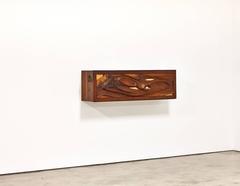Phillip Lloyd Powell/Paul Evans Carved Walnut Wall Hung Cabinet, Early 1960s