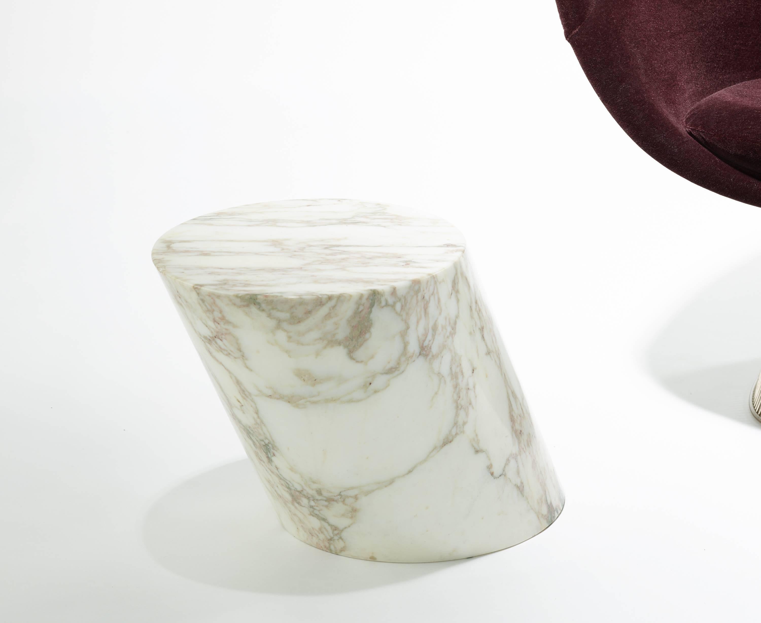American Lucia Mercer Pair of Marble Tables, 1980s