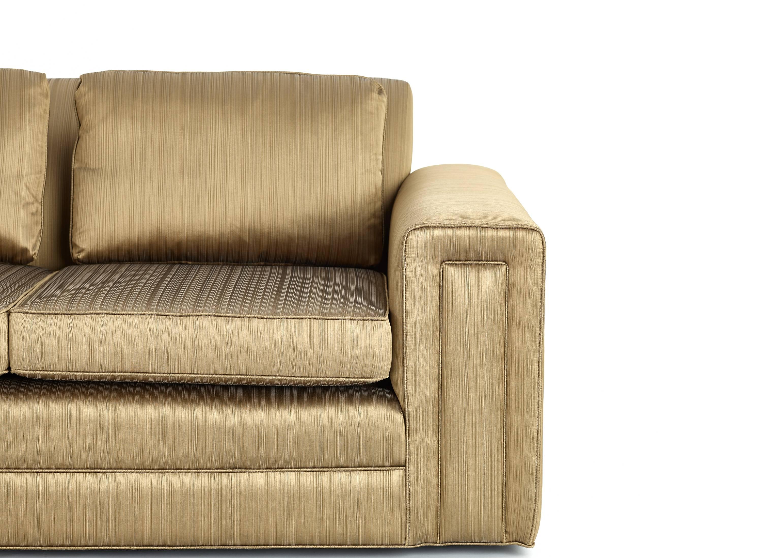 Silk Paul Frankl Custom Sofa, 1940s, Pair Available For Sale