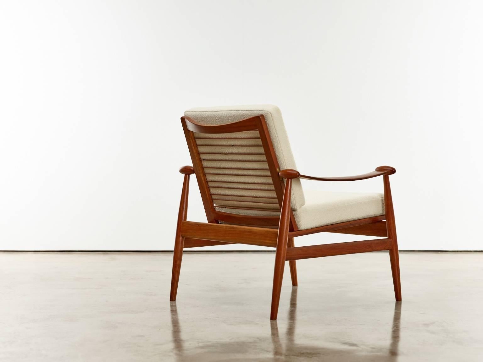 Finn Juhl "Spade" lounge chair, model 133,

Denmark, circa 1950s.
France and Søns.

Teak, newly upholstered.

Measures: 34 H x 29.5 W x 31 D in.