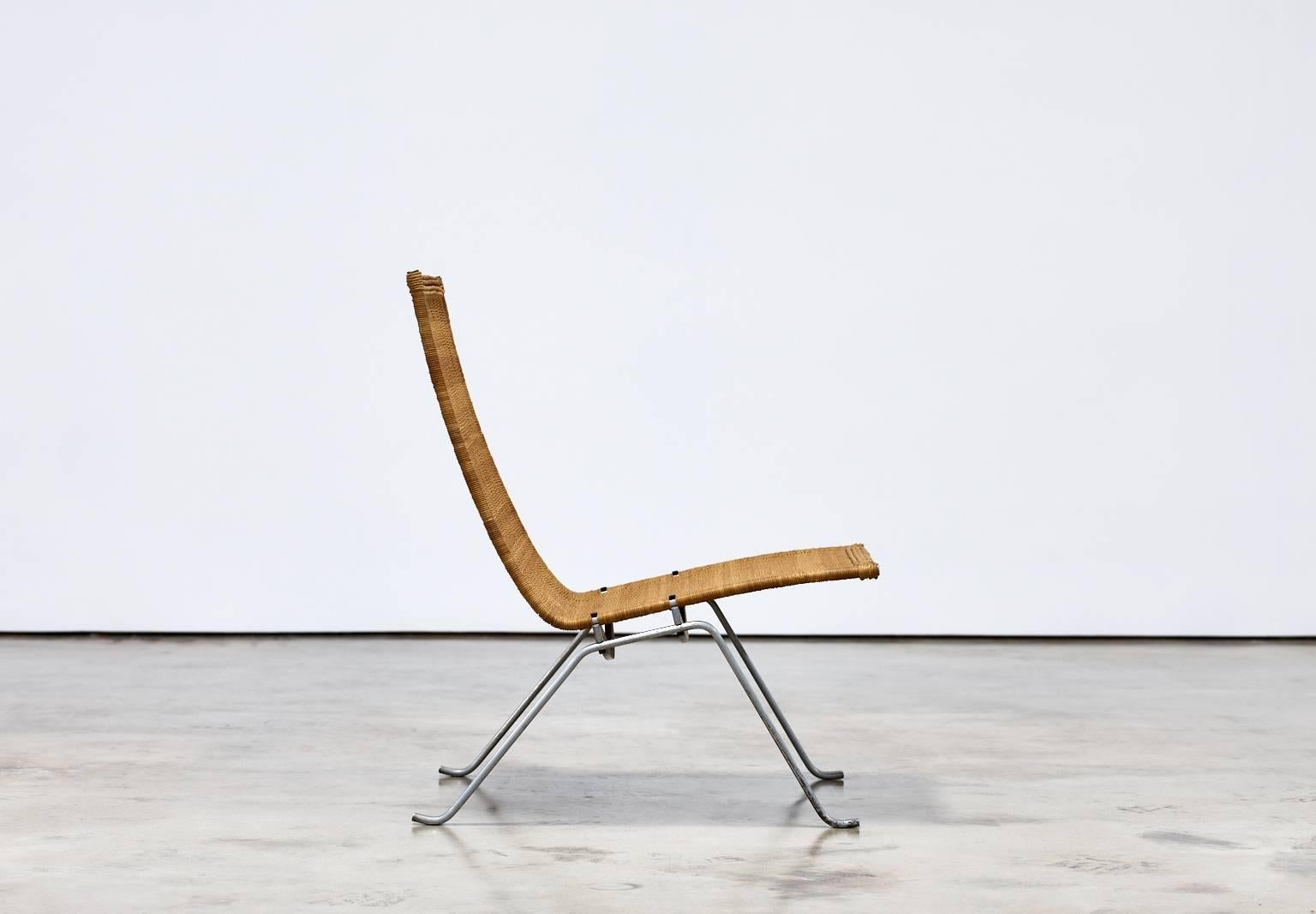 Scandinavian Modern Poul Kjaerholm for E Kold Christensen Chair, Model PK-22 in Cane, 1950s