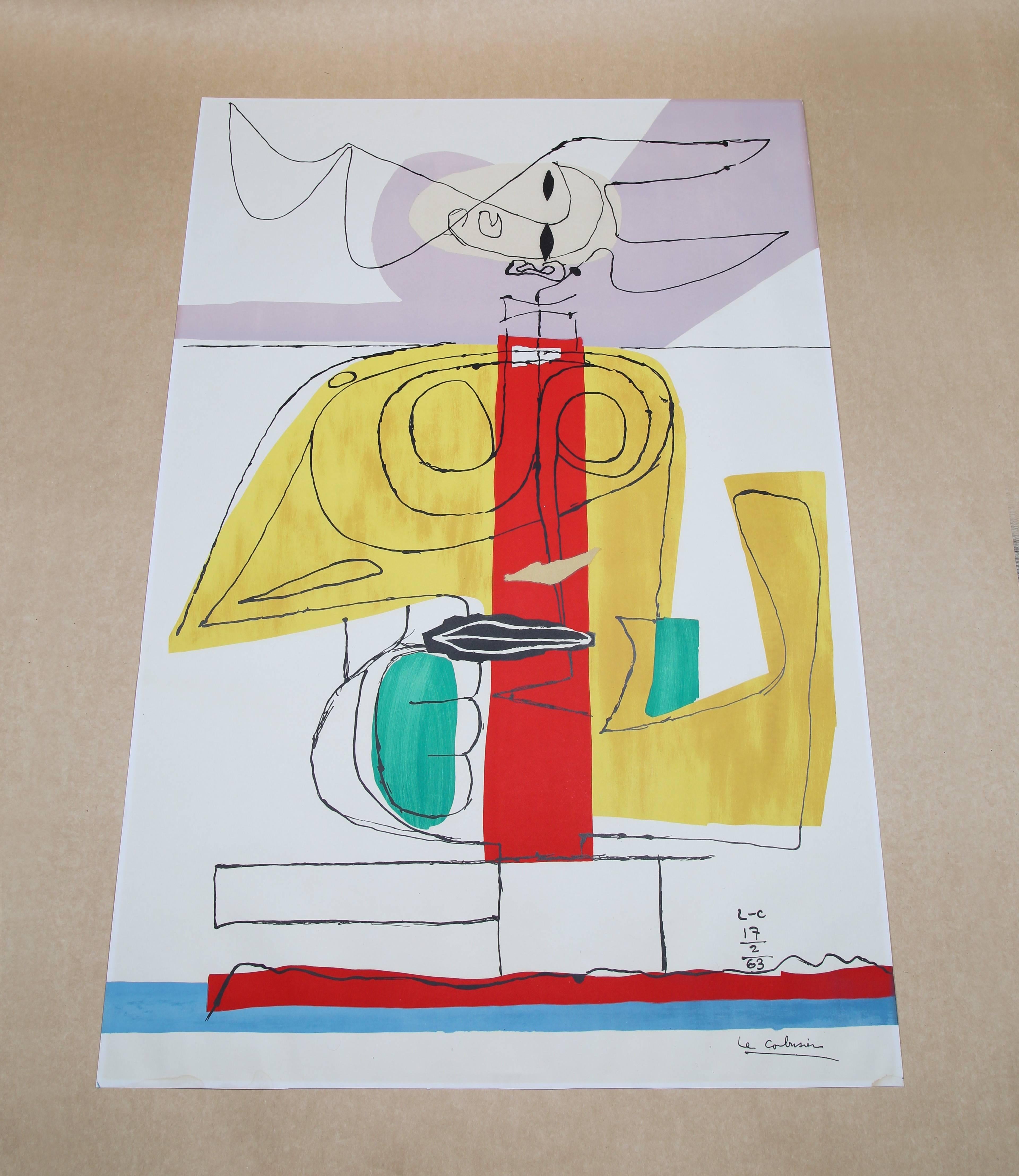 Le Corbusier  Large Lithograph 