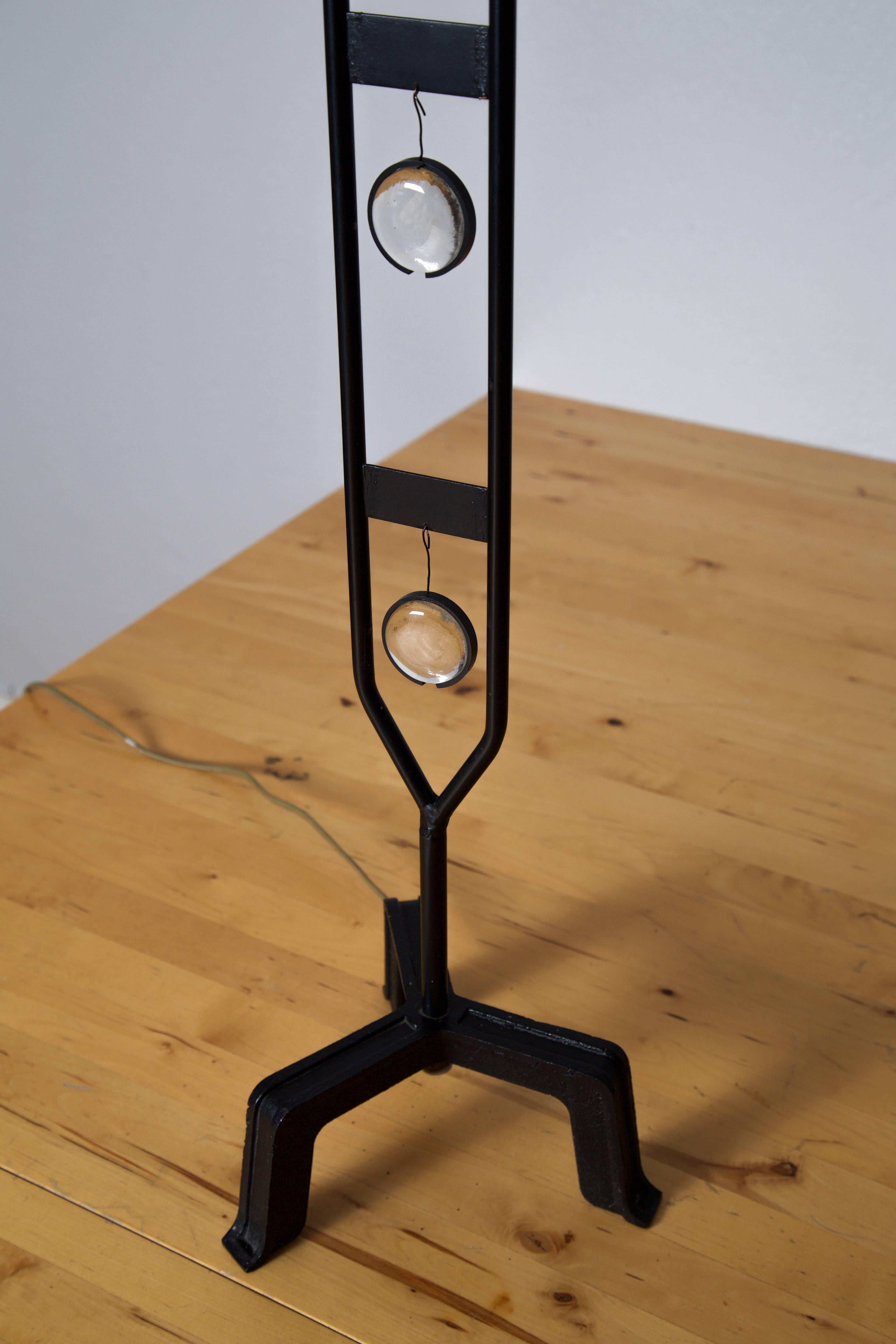 Mid-20th Century Rare Floor Lamp by Erik Hoglund and Boda Glasbruk, 1950s