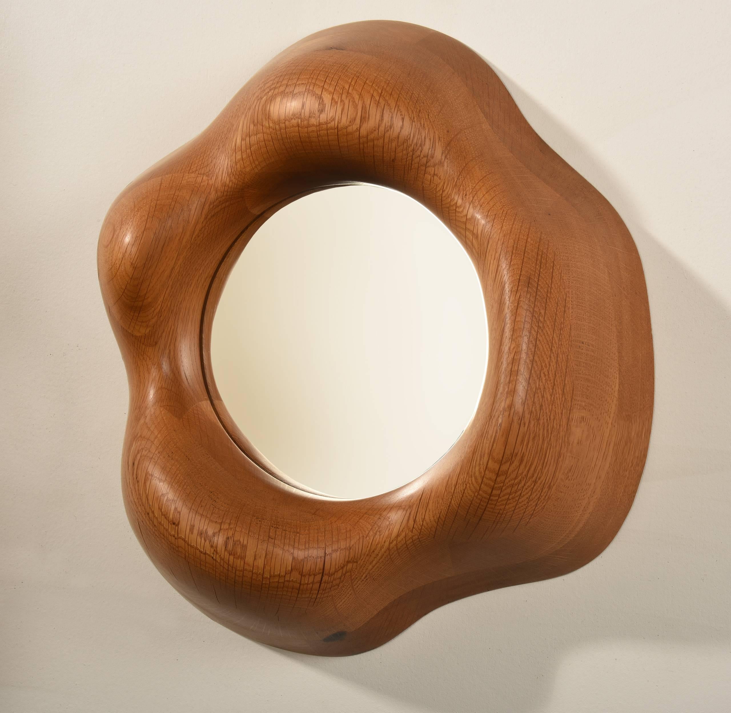 Glass Wendell Castle Signed Biomorphic Mirror, 1975