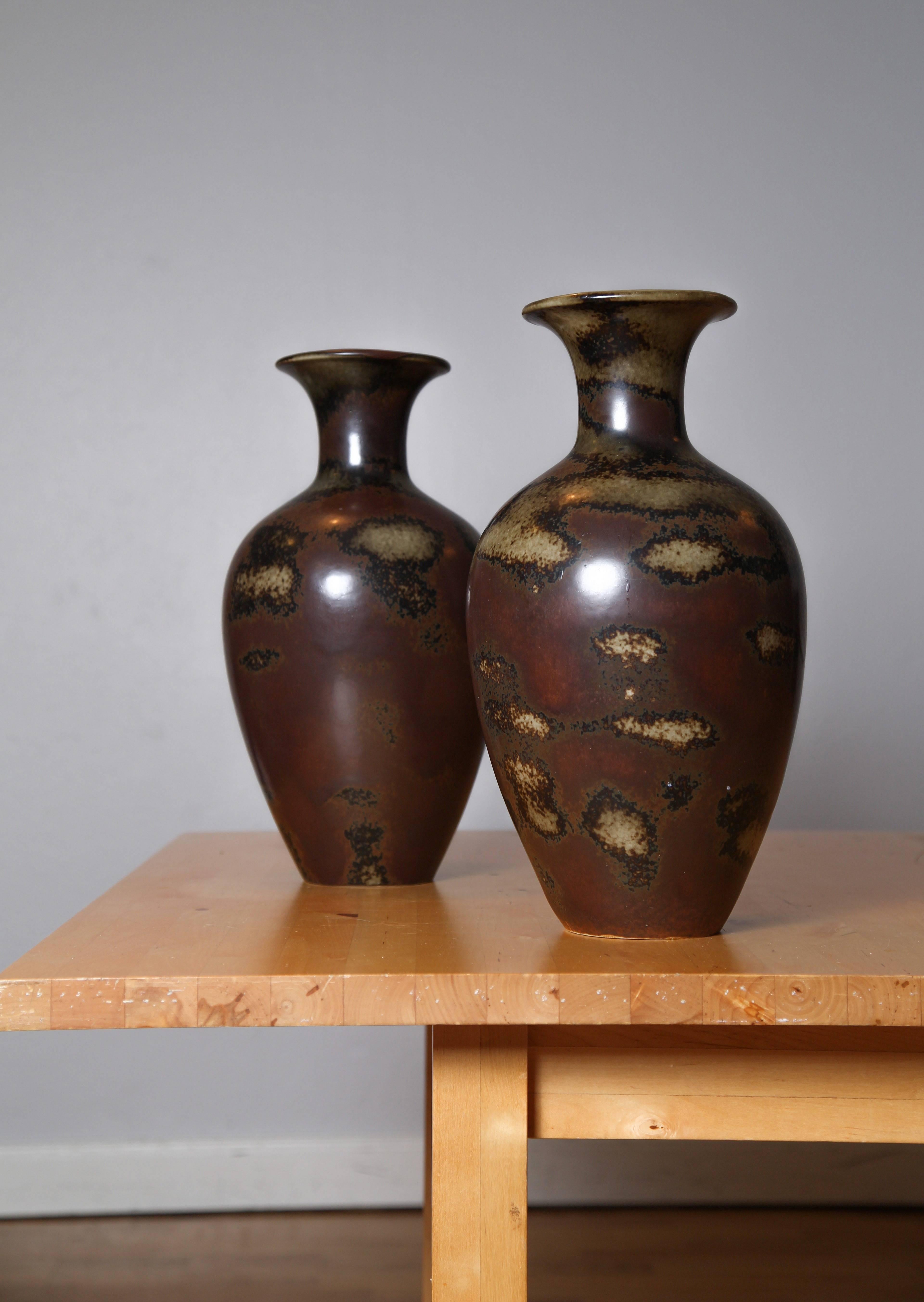 Scandinavian Modern Gunnar Nylund, Pair of Floor Vases by Rörstrand Ab, Sweden, Early 1950s