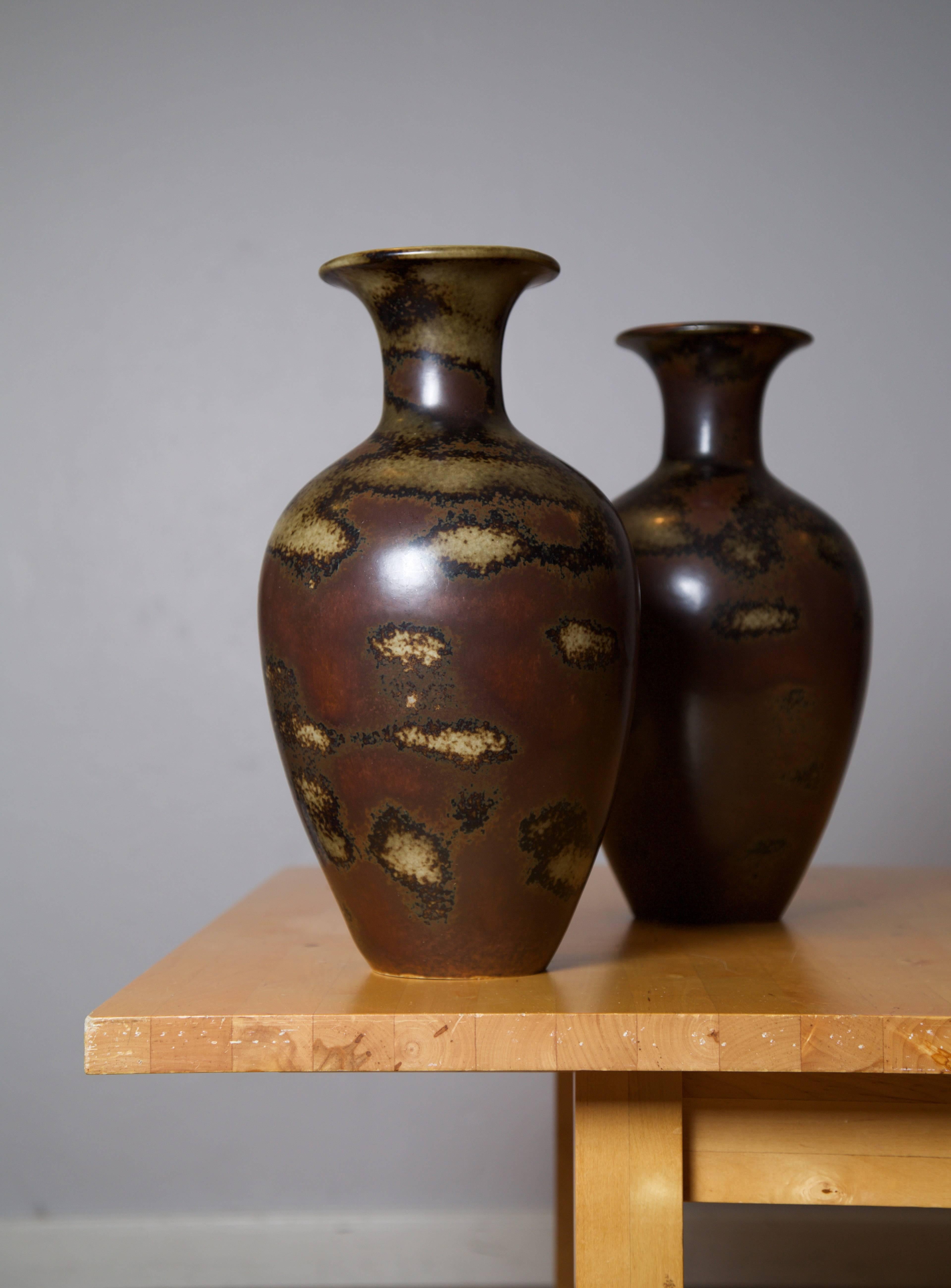 Stoneware Gunnar Nylund, Pair of Floor Vases by Rörstrand Ab, Sweden, Early 1950s