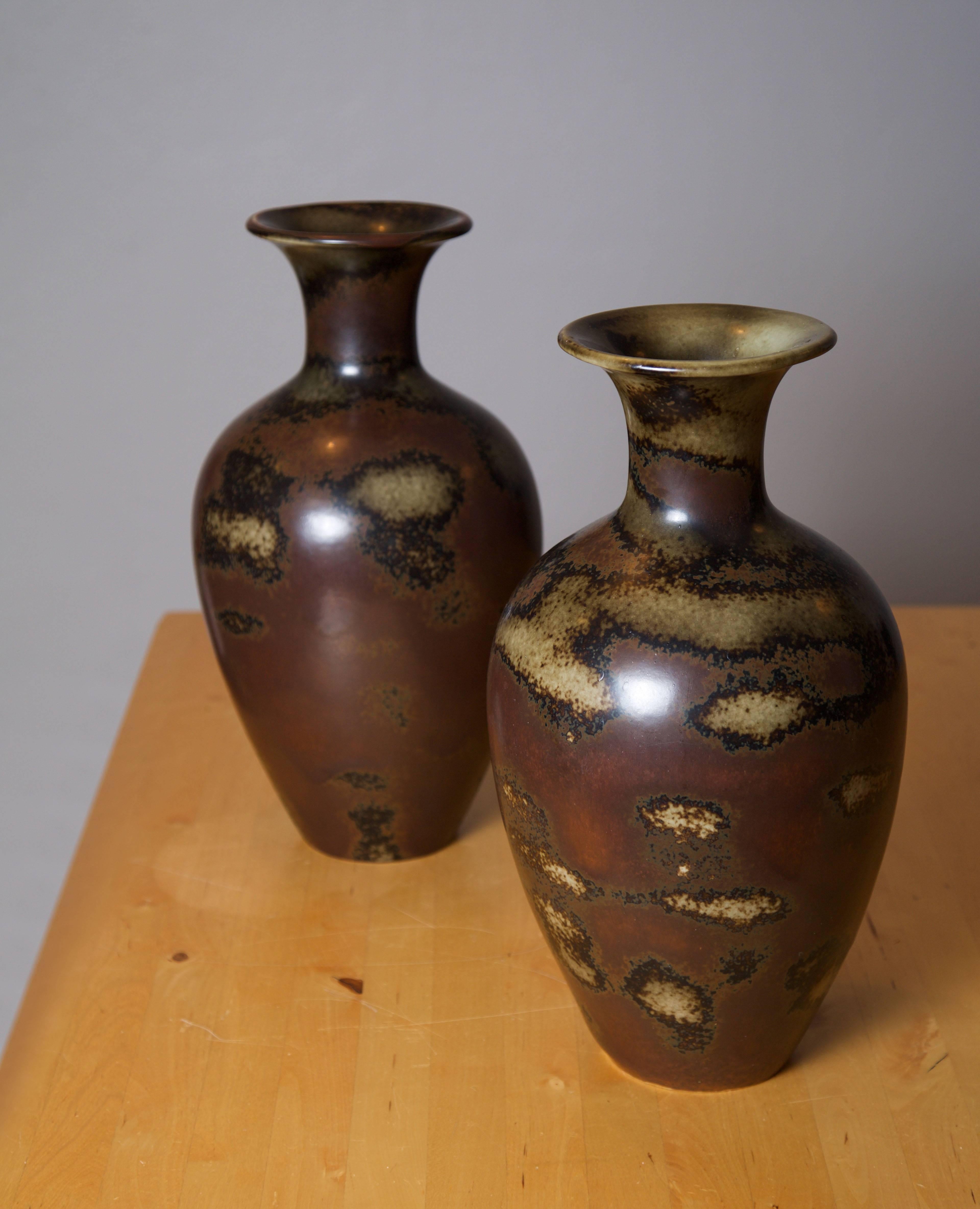 Gunnar Nylund, Pair of Floor Vases by Rörstrand Ab, Sweden, Early 1950s 1