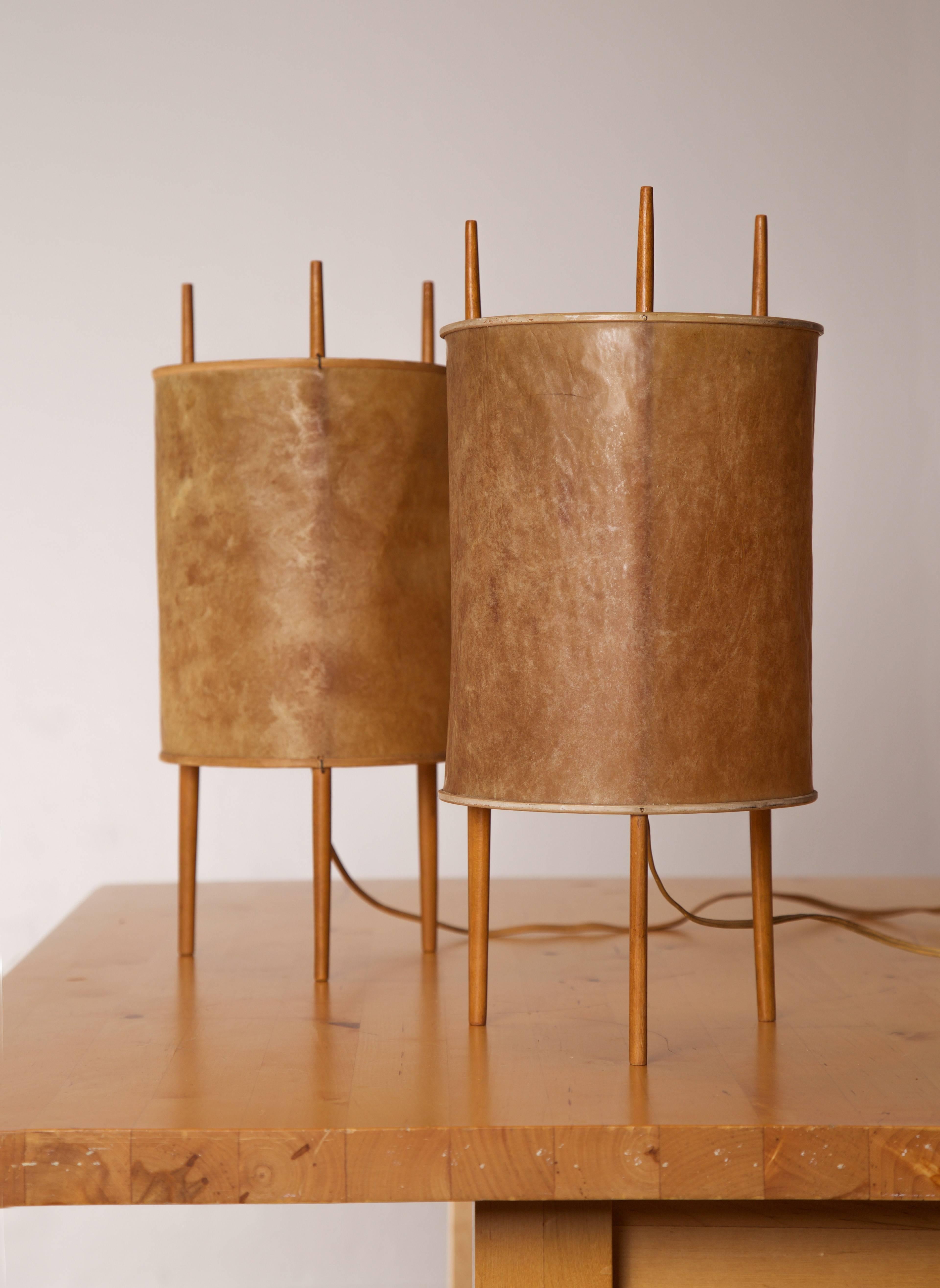 Metal Isamu Noguchi, Early Pair of Table Lamps, All Original, by Knoll, 1947