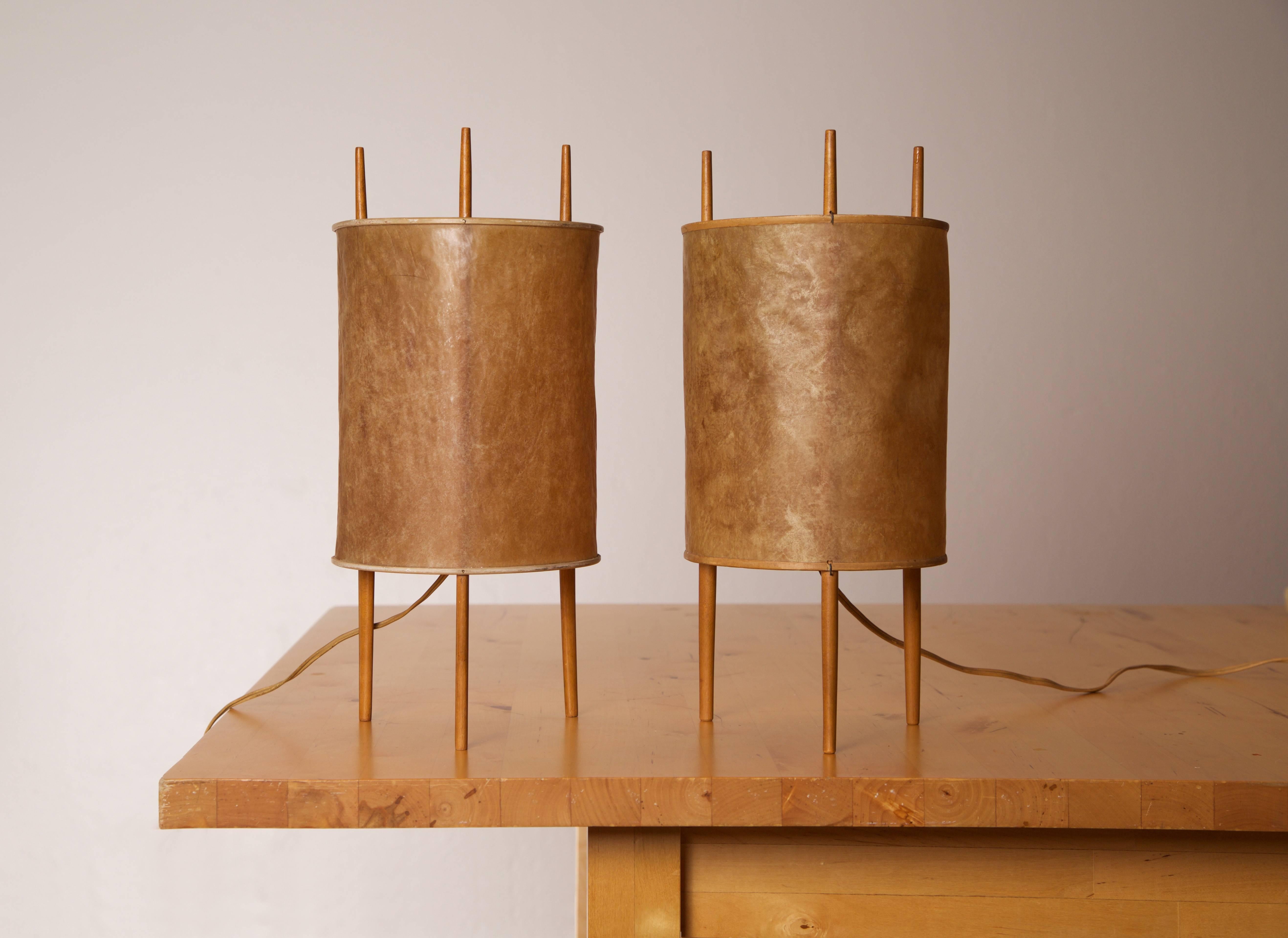 Isamu Noguchi, Early Pair of Table Lamps, All Original, by Knoll, 1947 2