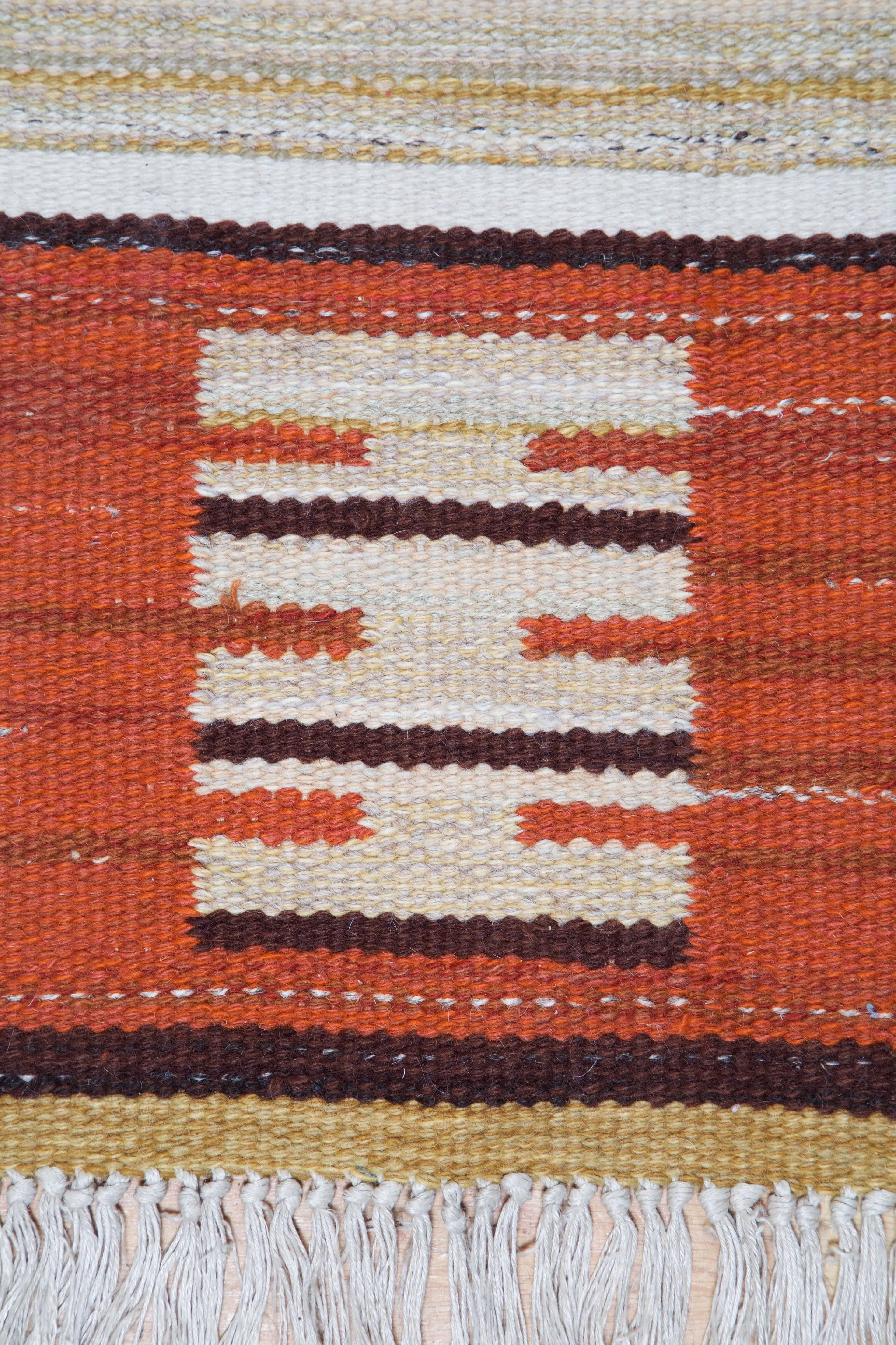 Swedish Art Deco Modernist Flat-Weave Rug, 1930s 2