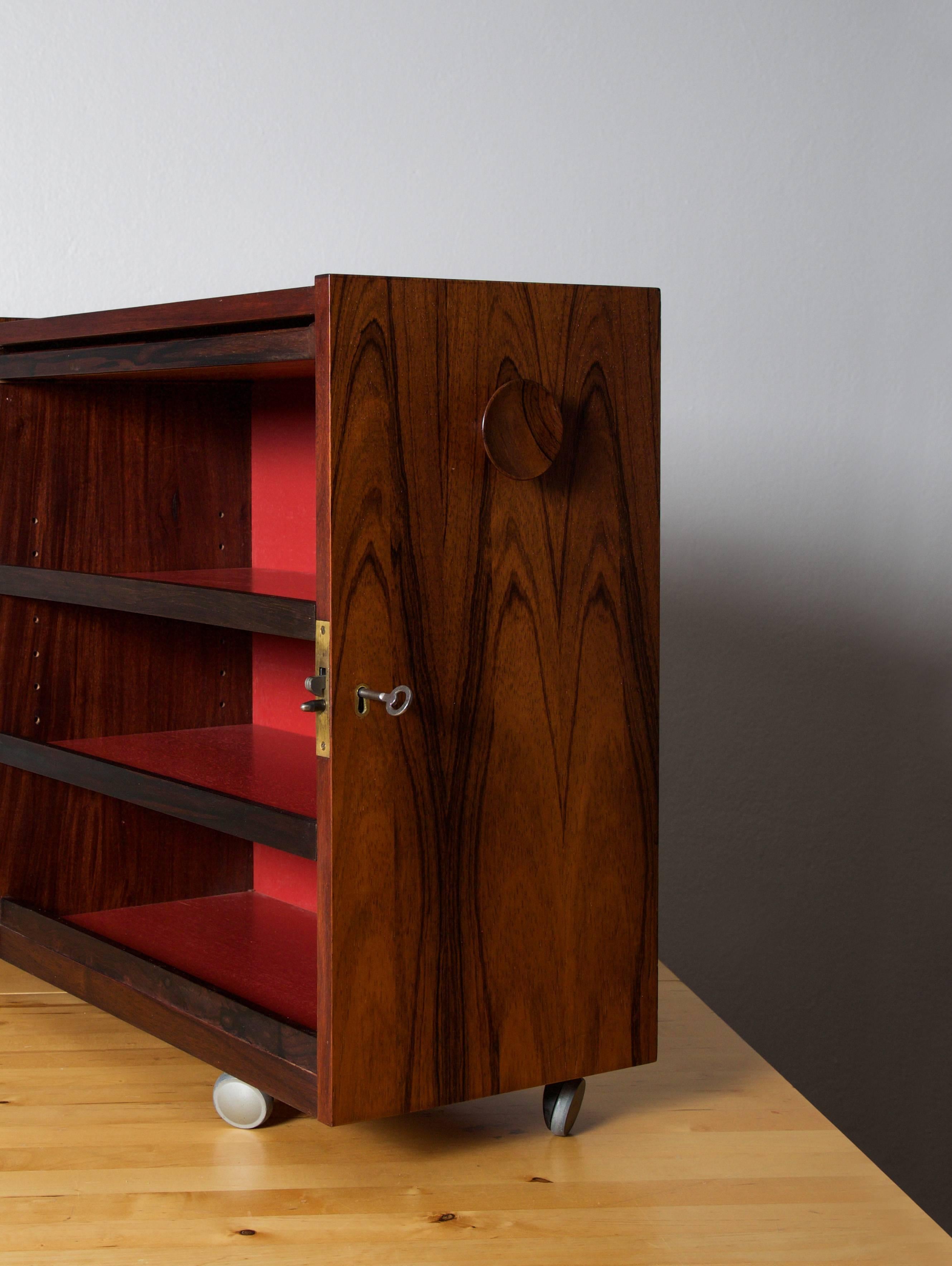 Brass Erik Buch Bar Cabinet, Dyrlund, Denmark, 1960s