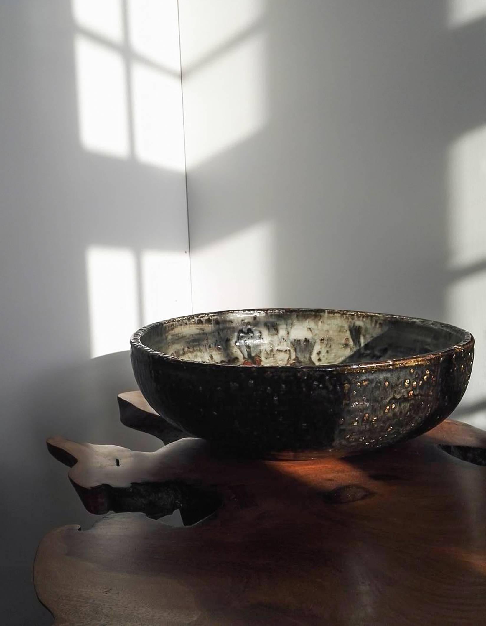 Mid-20th Century Carl-Harry Stålhane, Unique Large Bowl, Rörstrand Ateljé, Sweden, circa 1960