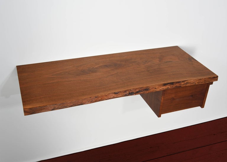 Nakashima Walnut WallMounted Desk/Shelf For Sale at 1stdibs