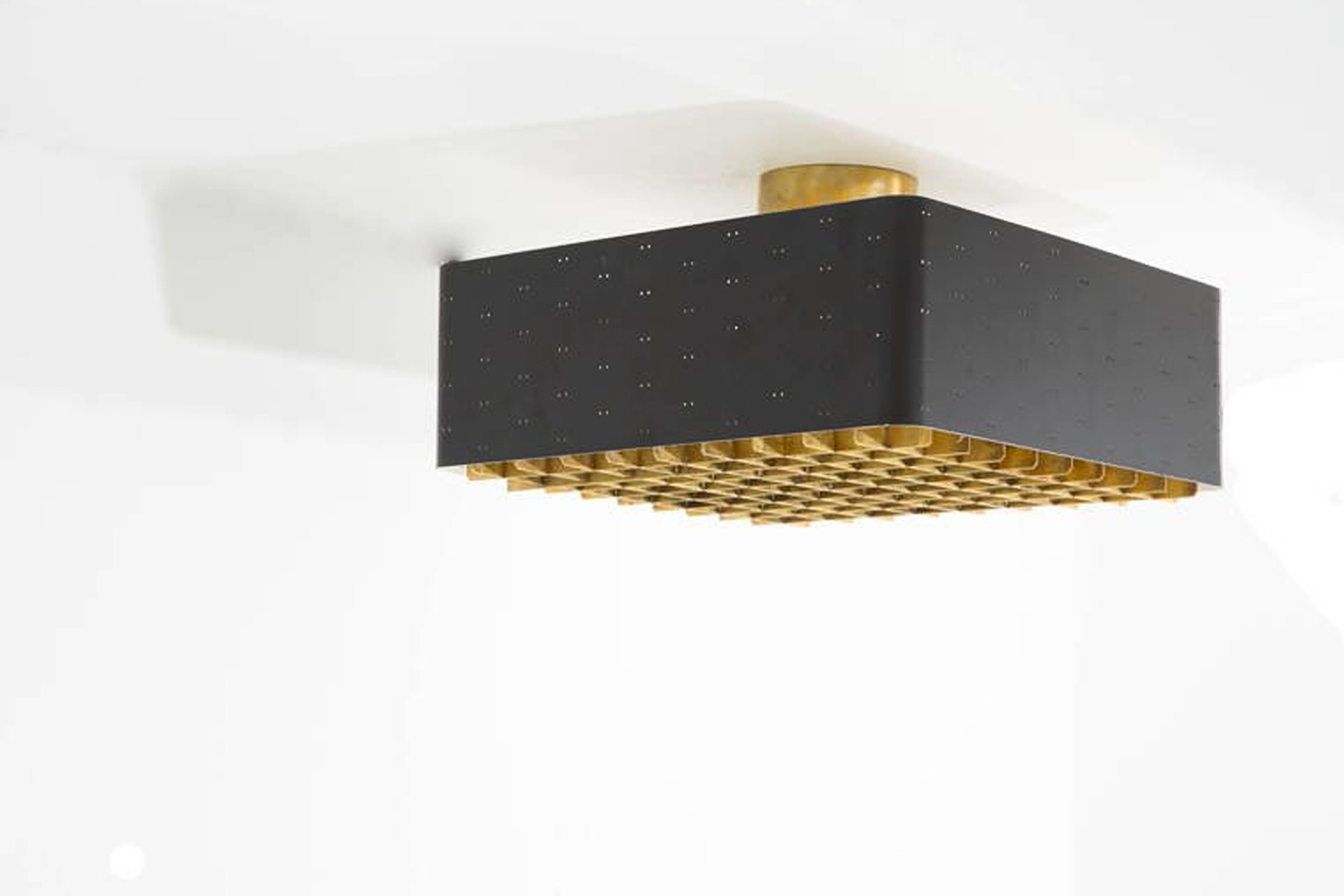 Paavo Tynell flush mount ceiling light with brass grid

Model 9068, 