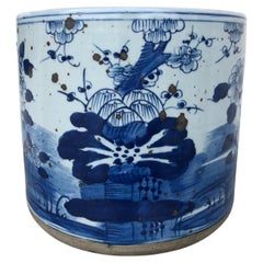 Contemporary Chinoiserie Planter With Floral Motif