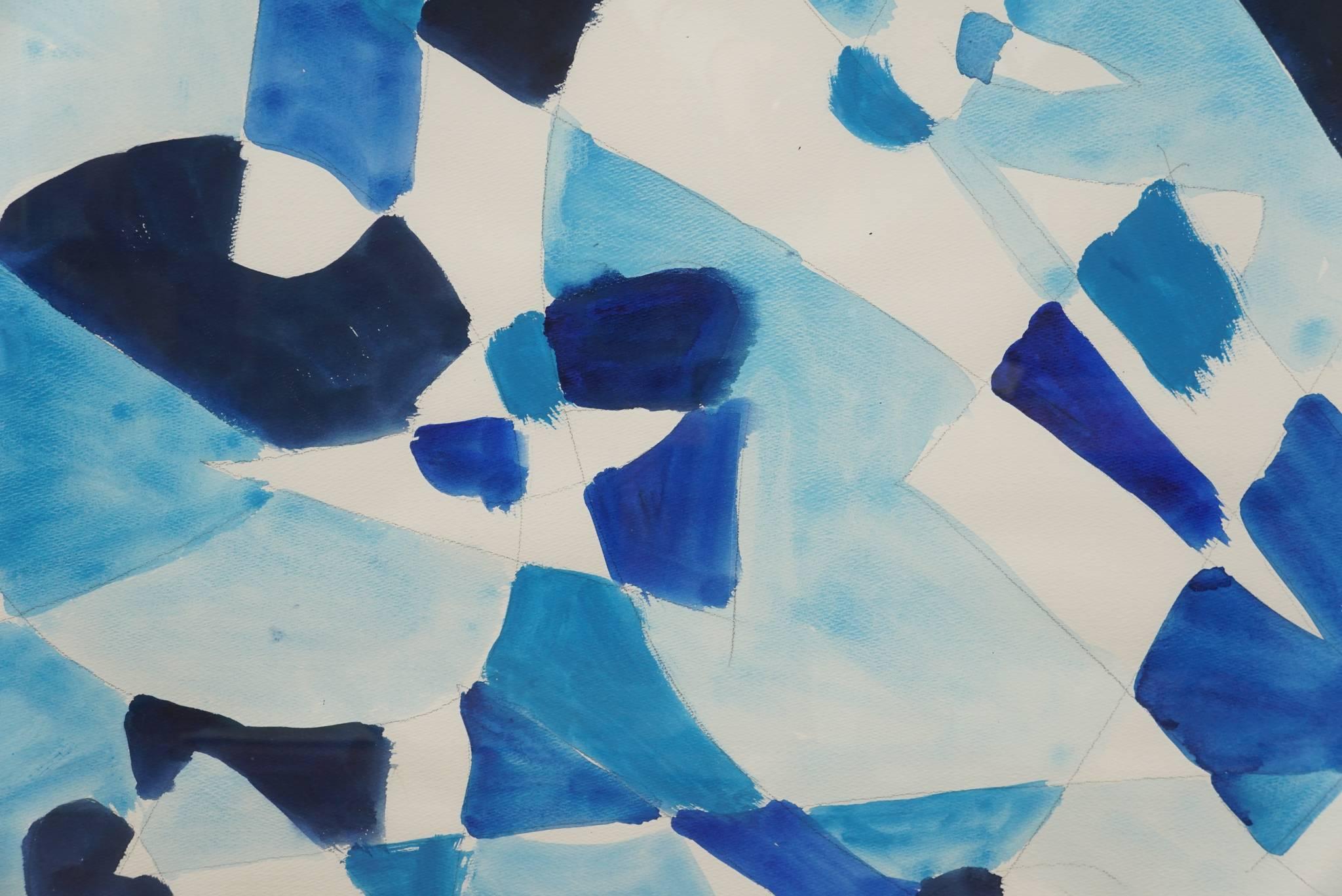 Untitled 'Abstract in Blue' In Good Condition For Sale In Hudson, NY