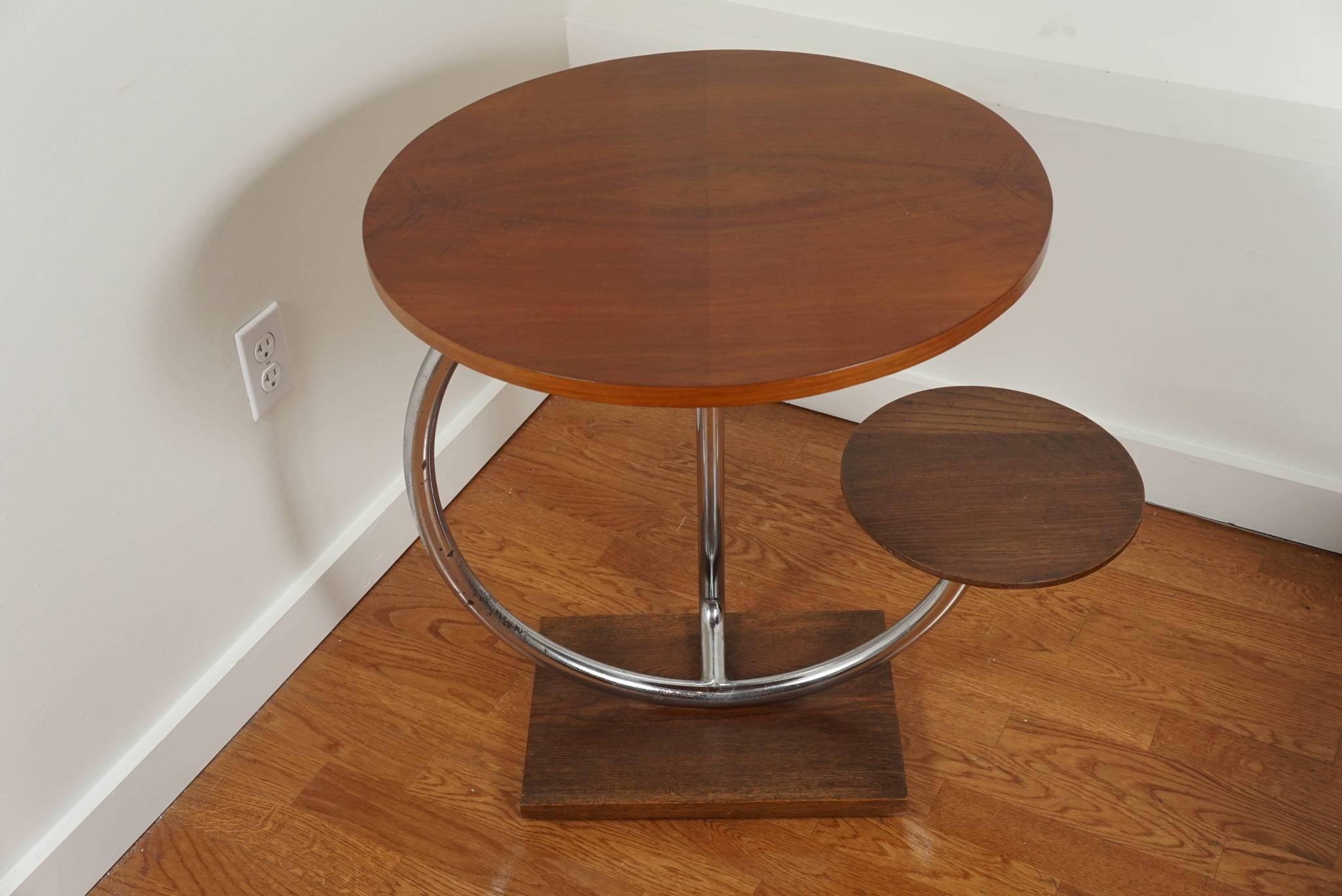 American Art Deco Side Table with Seat For Sale